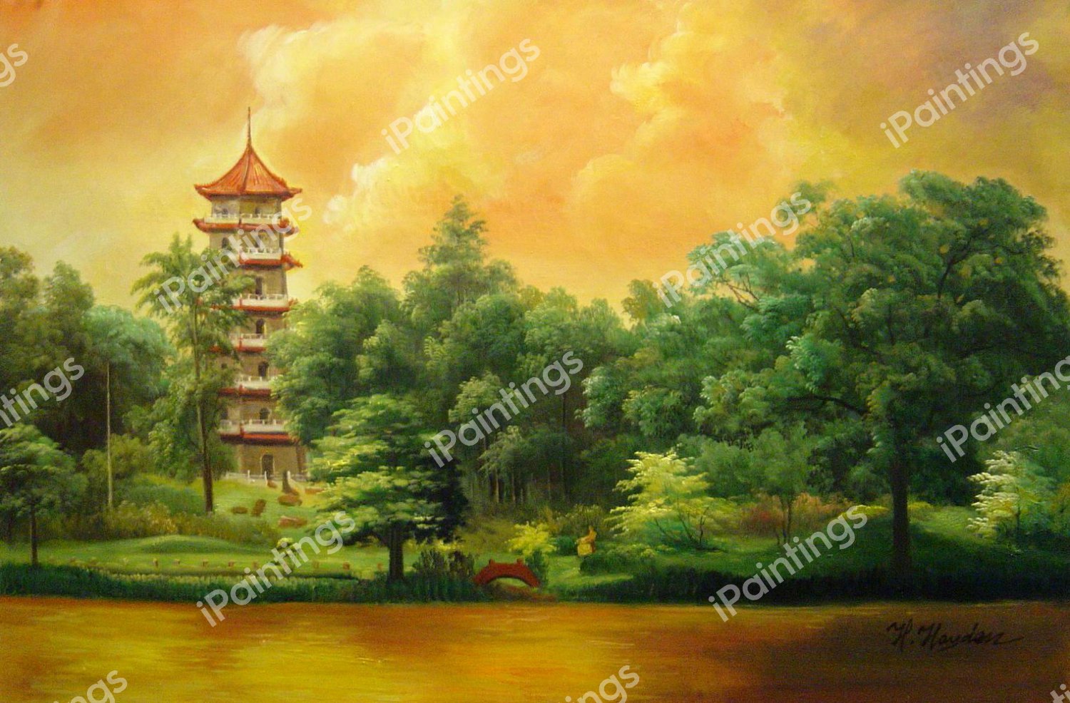 Singapore Pagoda. The painting by Our Originals