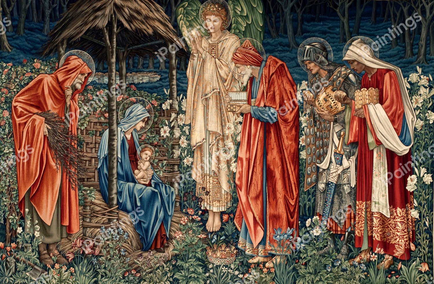 Adoration of the Magi. The painting by Sir Edward Coley Burne-Jones