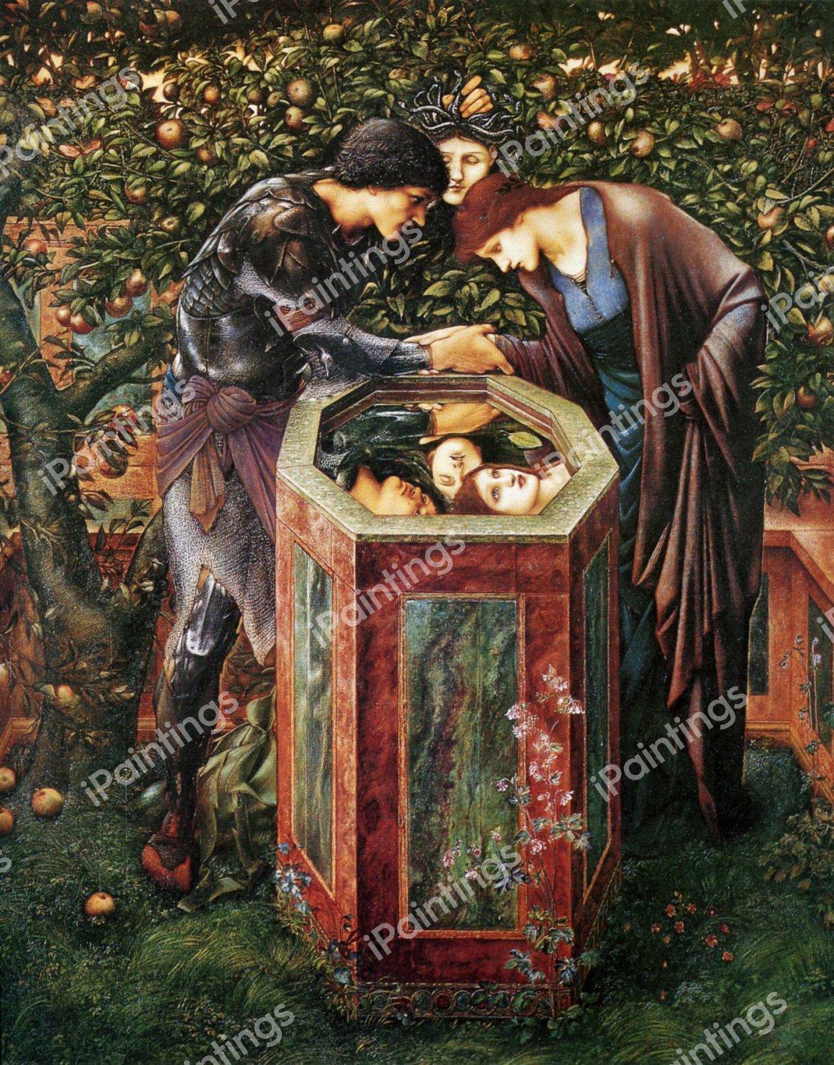 The Baleful Head. The painting by Sir Edward Coley Burne-Jones