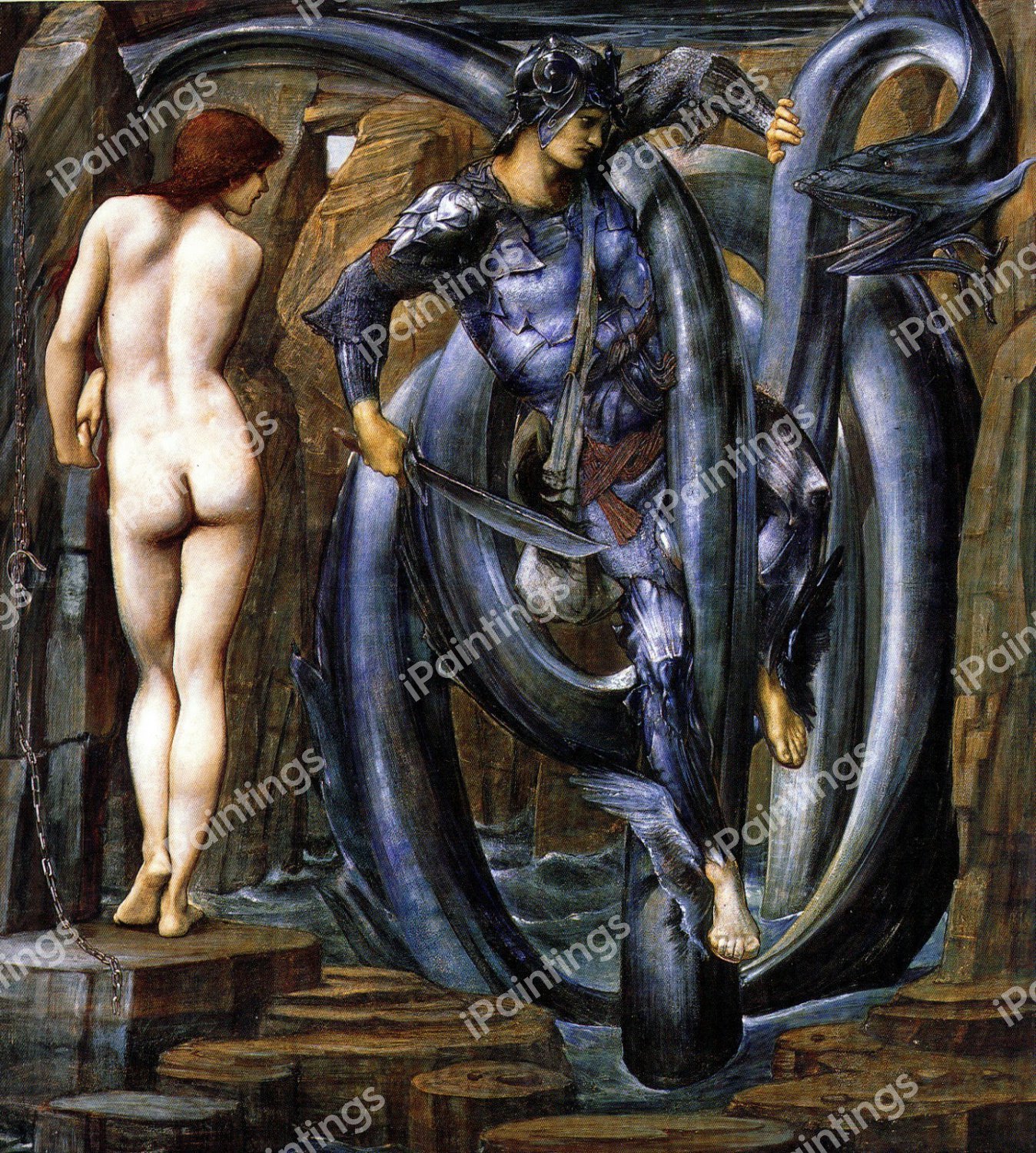The Doom Fulfilled. The painting by Sir Edward Coley Burne-Jones