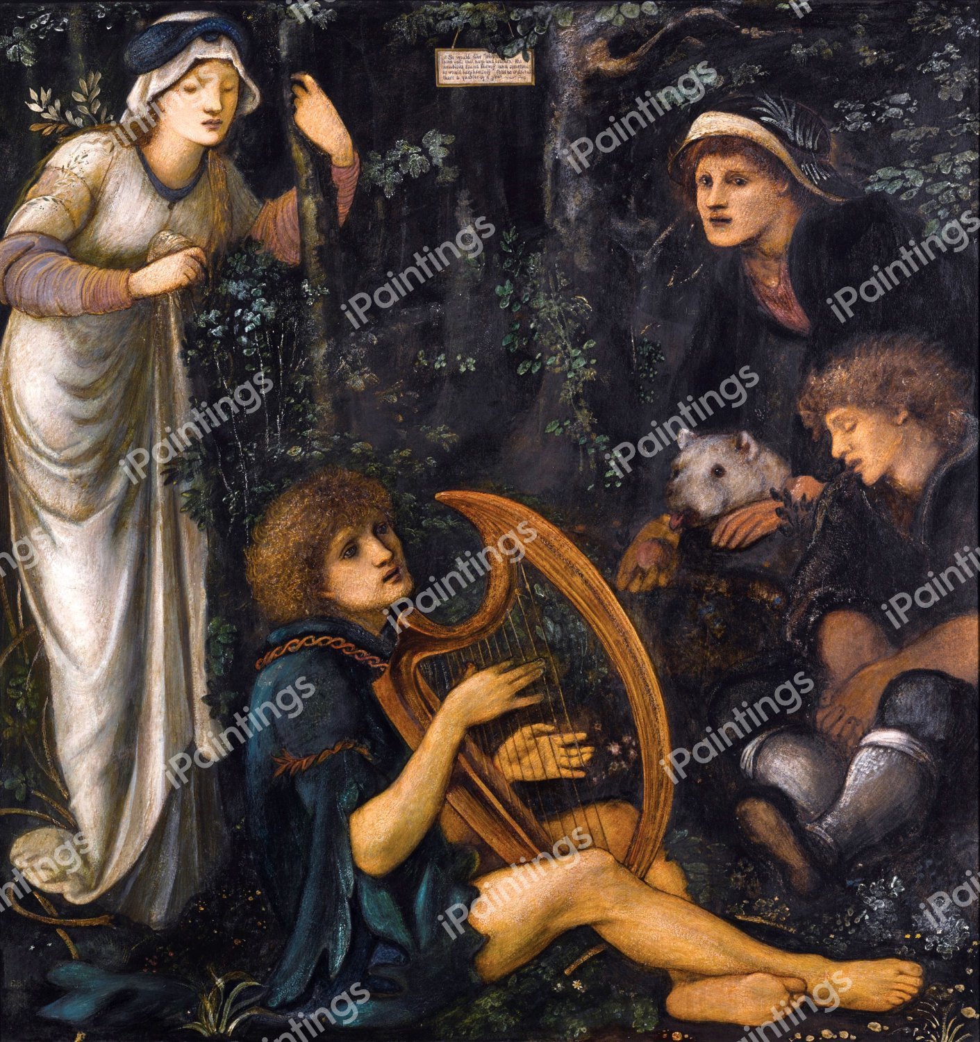 The Madness of Sir Tristram. The painting by Sir Edward Coley Burne-Jones