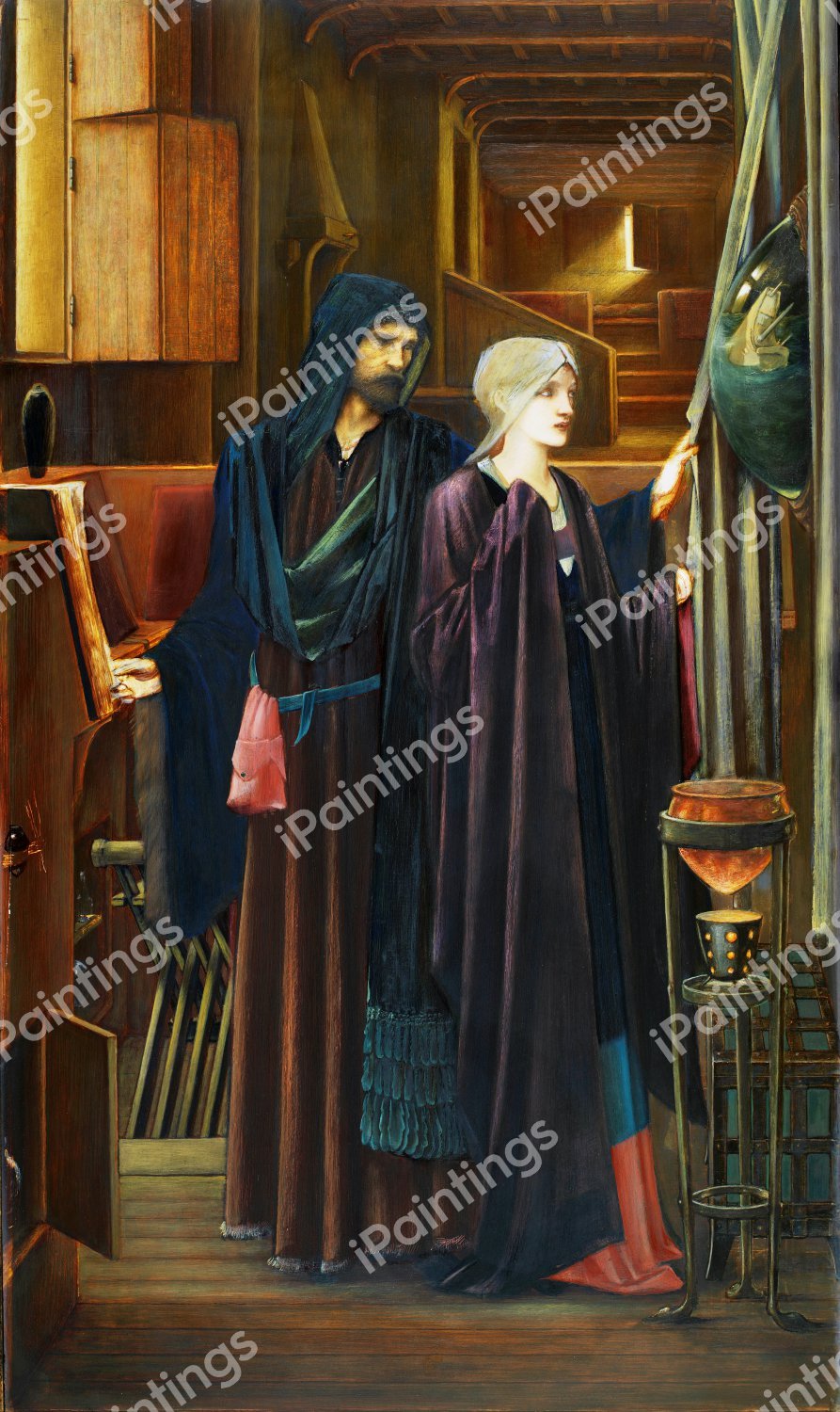 The Wizard. The painting by Sir Edward Coley Burne-Jones