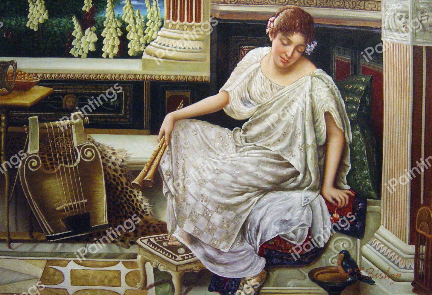 Chloe, Dulces Docta Modos et Citharae Sciens. The painting by Sir Edward John Poynter