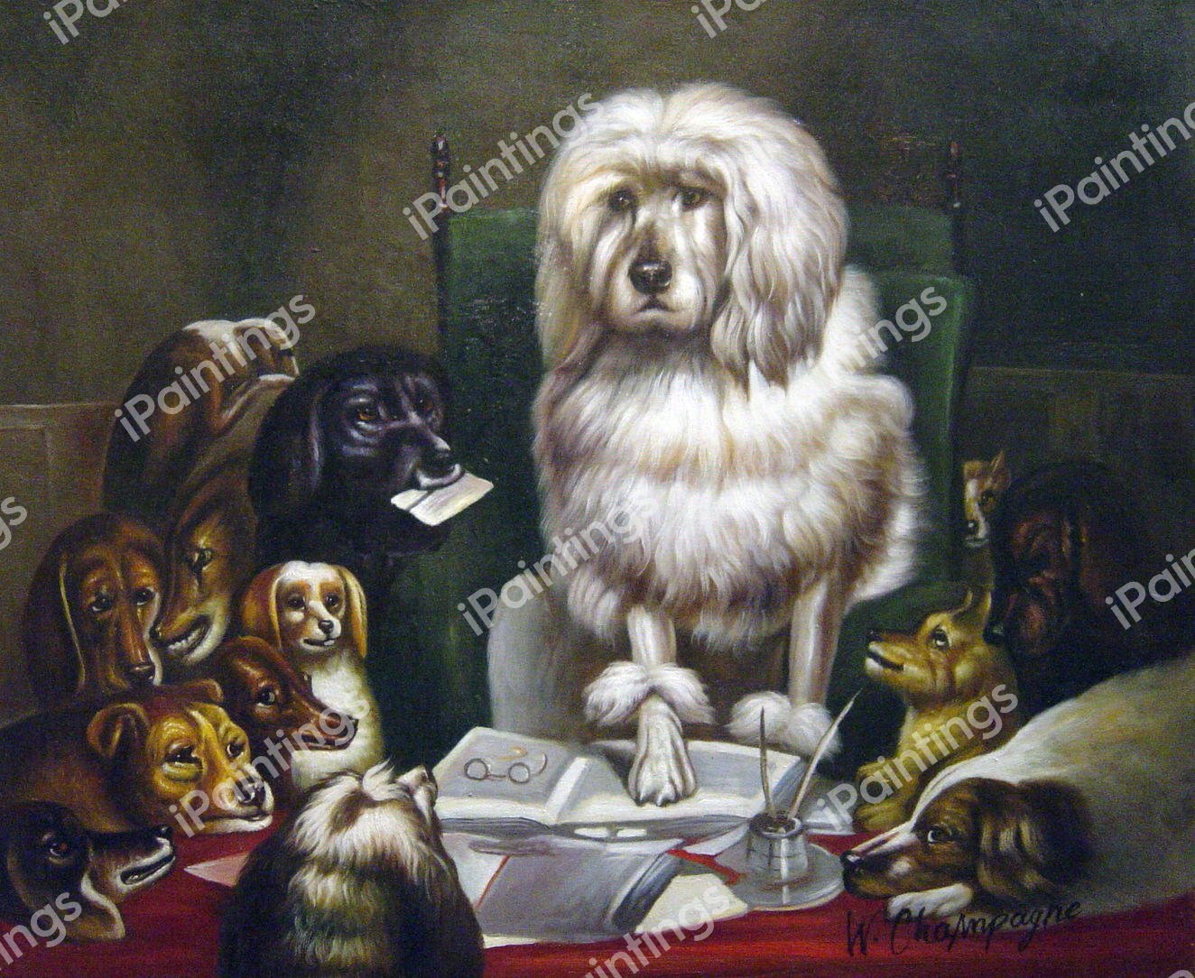 Laying Down The Law. The painting by Sir Edwin Henry Landseer