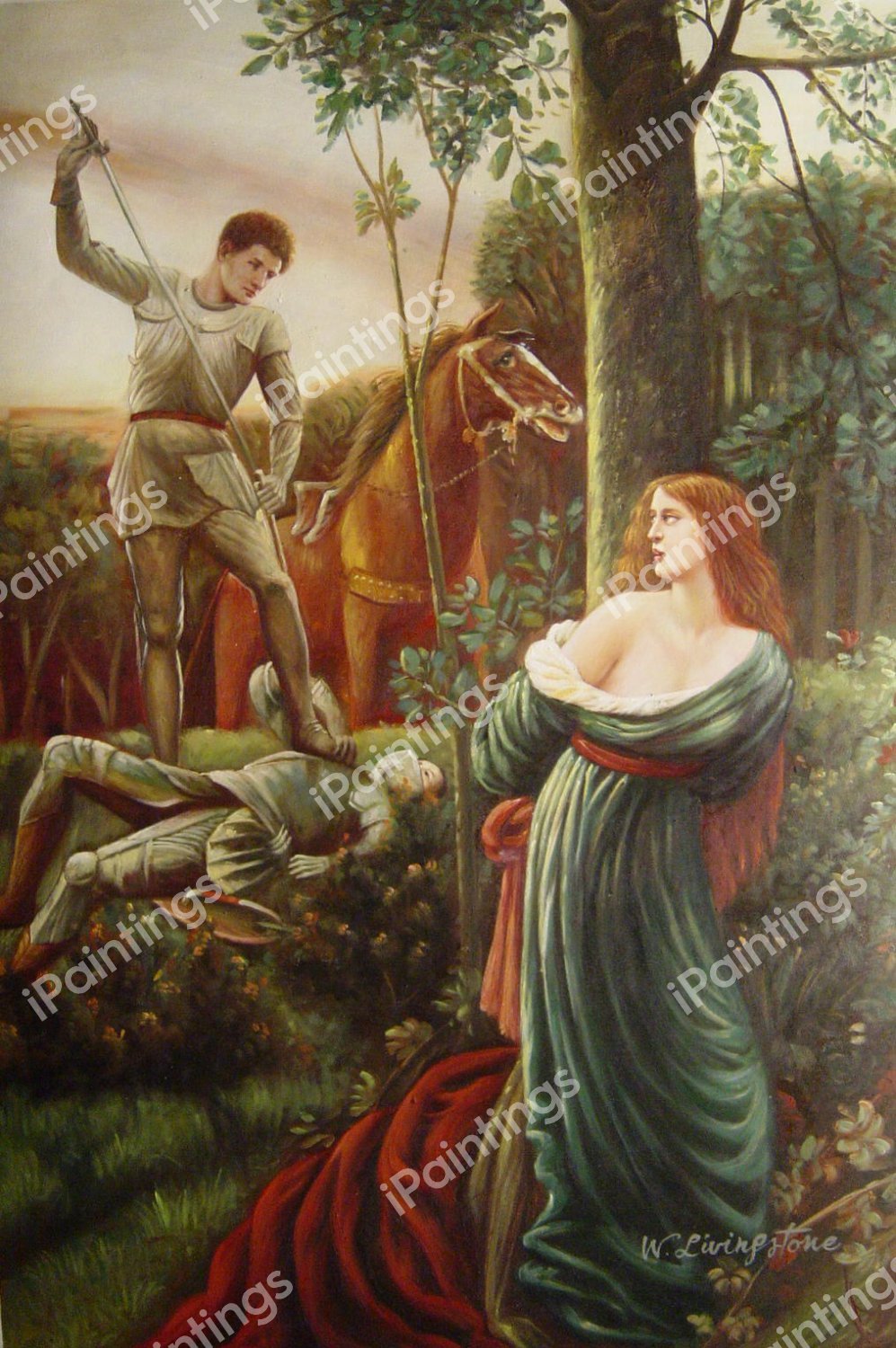 Chivalry. The painting by Sir Frank Dicksee