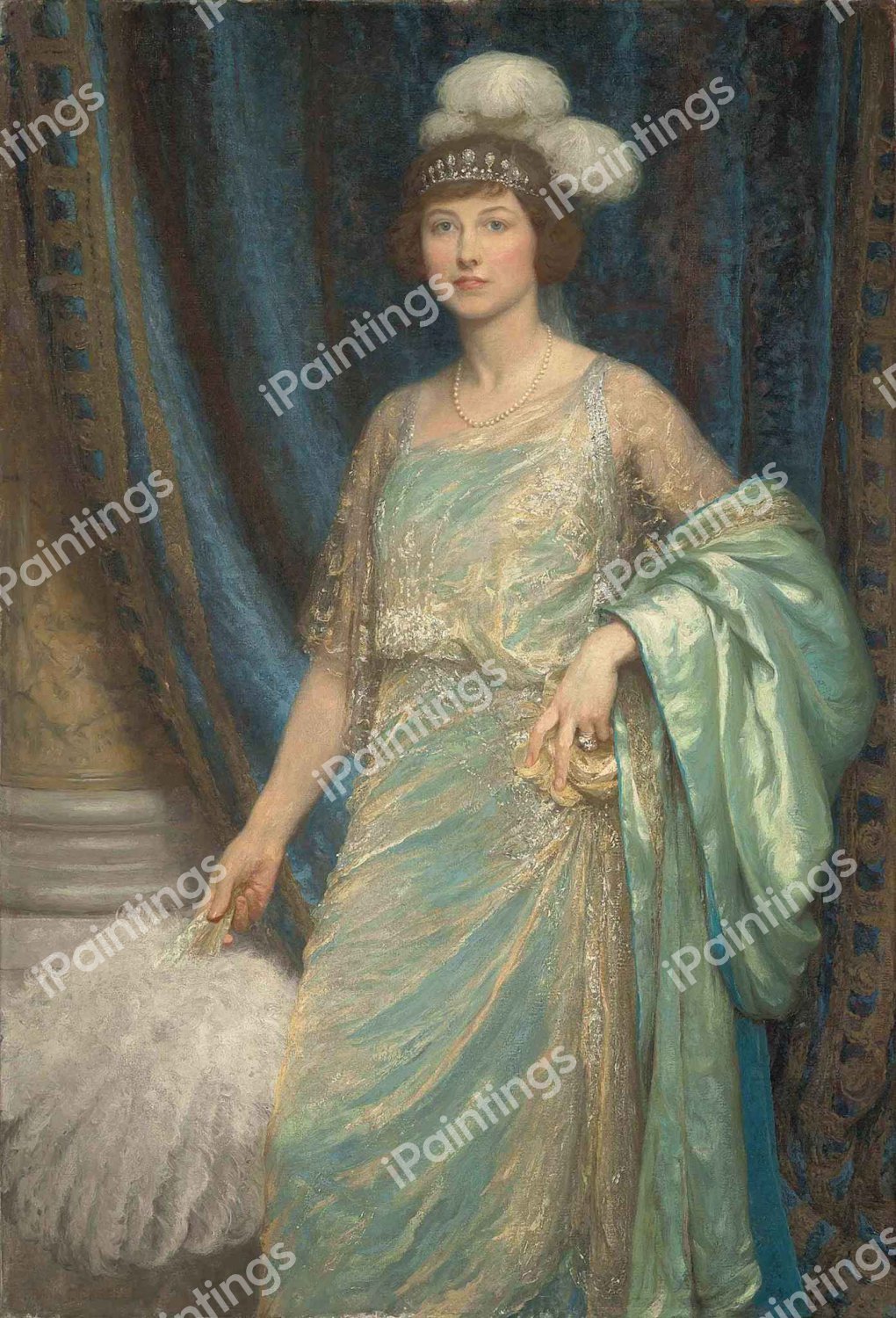 Portrait of Mrs Norman Holbrook, 1921. The painting by Sir Frank Dicksee
