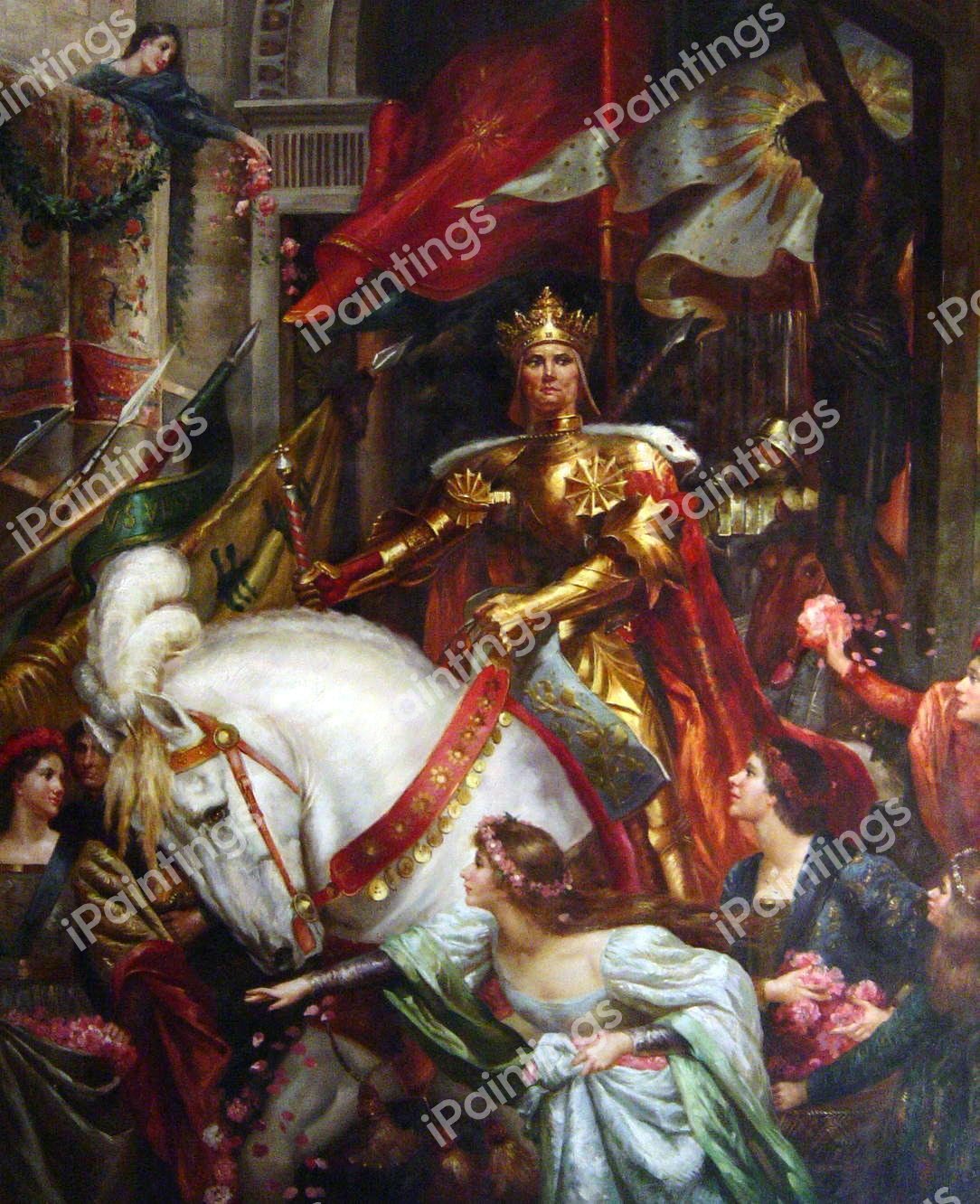 The Two Crowns. The painting by Sir Frank Dicksee