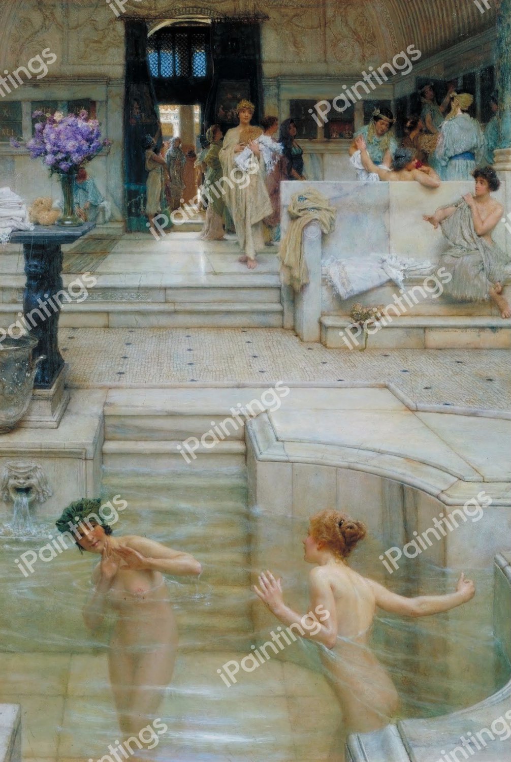 A Favourite Custom. The painting by Sir Lawrence Alma-Tadema