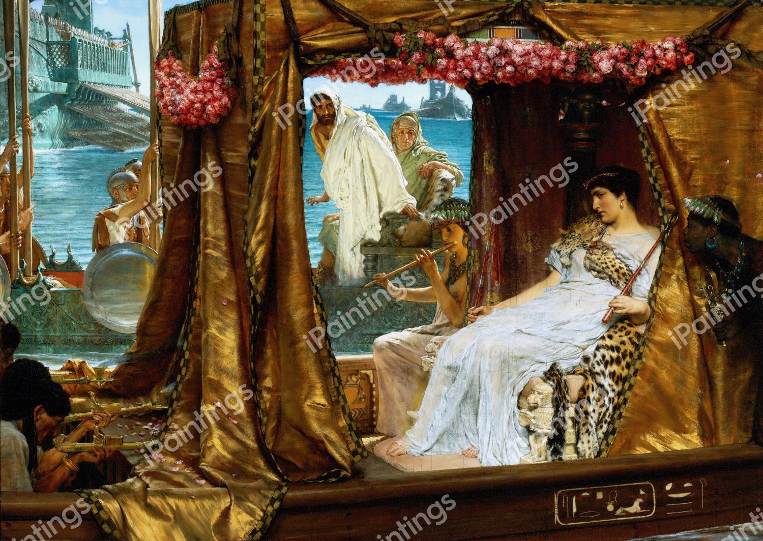 A Meeting of Antony and Cleopatra. The painting by Sir Lawrence Alma-Tadema