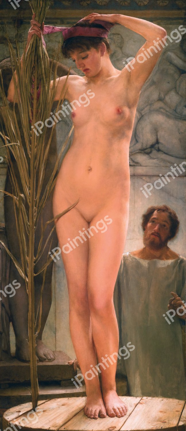 A Sculptors Model. The painting by Sir Lawrence Alma-Tadema