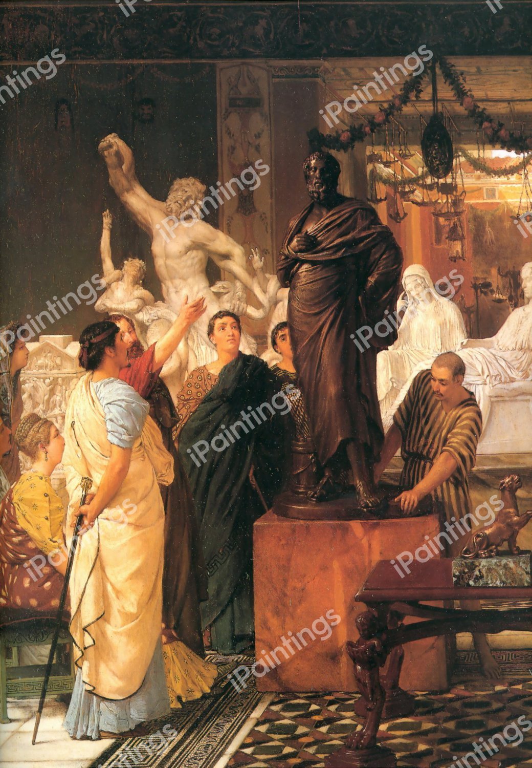 A Sculpture Gallery. The painting by Sir Lawrence Alma-Tadema