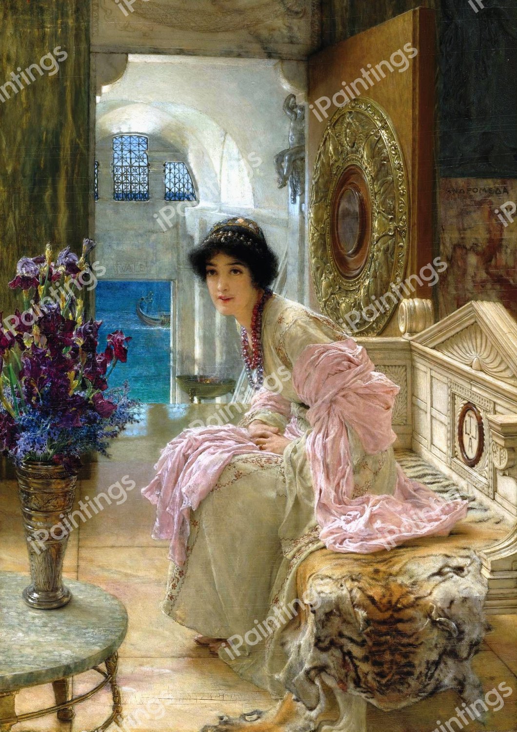 As She Watches and Waits. The painting by Sir Lawrence Alma-Tadema