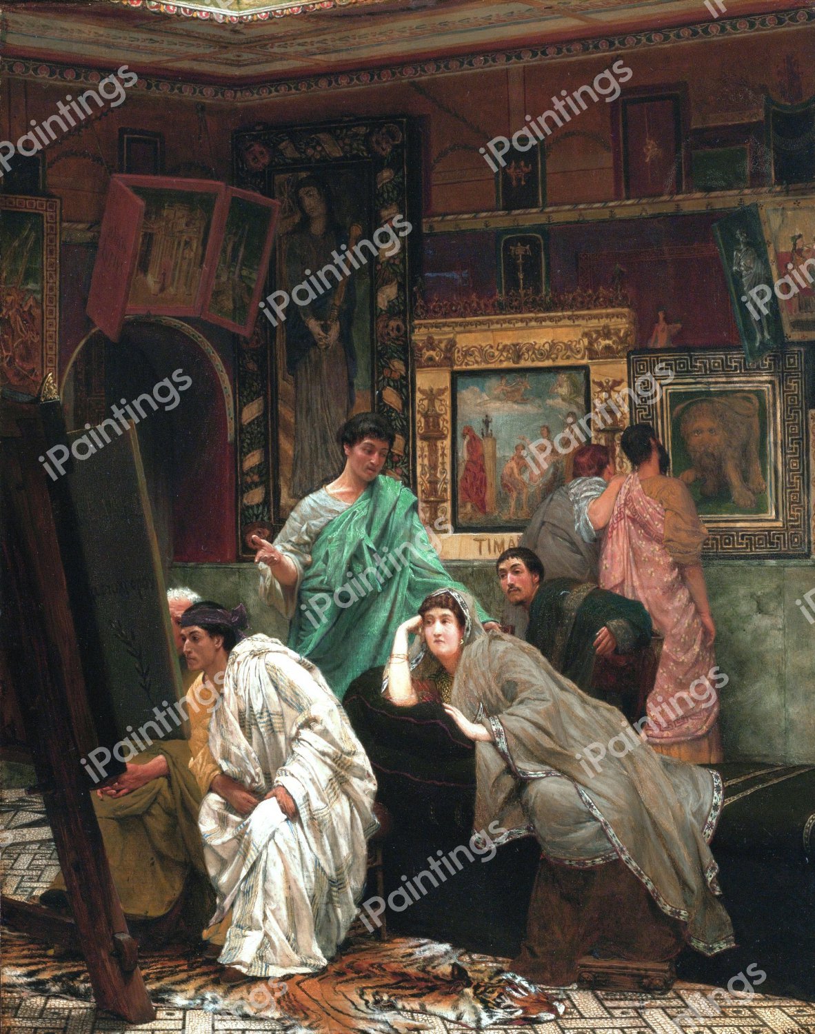 Collection of Pictures at the Time of Augustus. The painting by Sir Lawrence Alma-Tadema