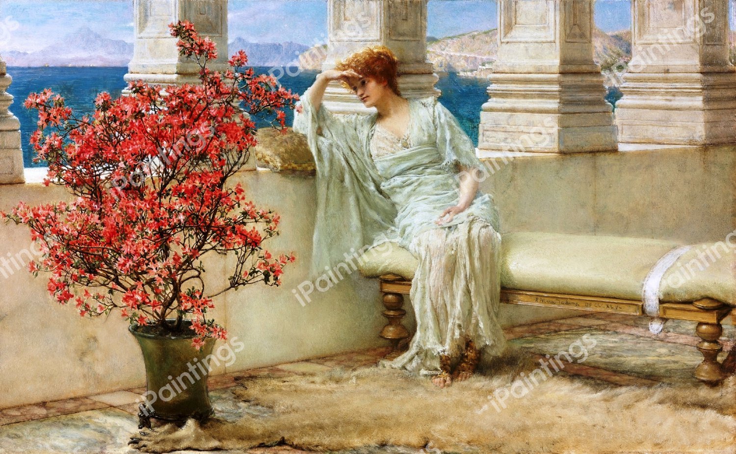 Gaze and Thoughts. The painting by Sir Lawrence Alma-Tadema