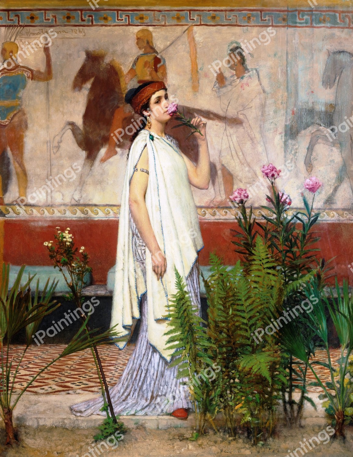 Greek Woman. The painting by Sir Lawrence Alma-Tadema