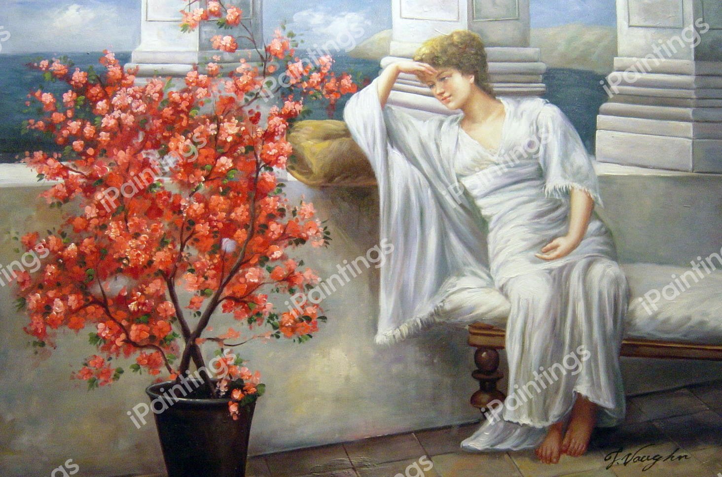 Her Eyes Are With Her Thoughts. The painting by Sir Lawrence Alma-Tadema