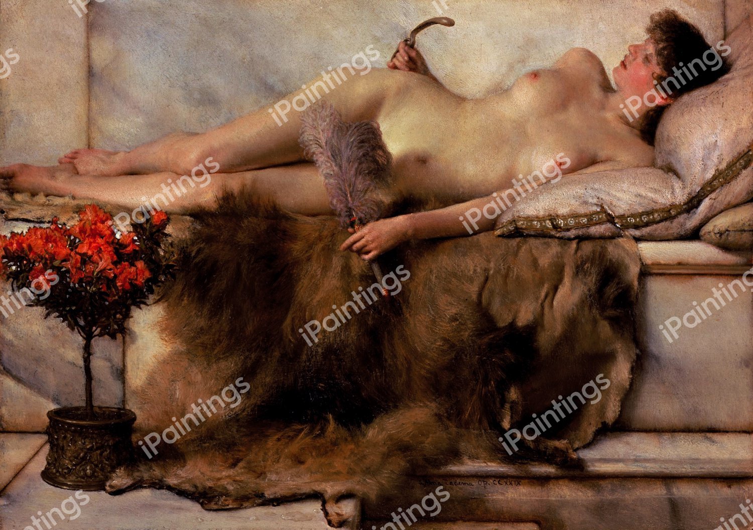 In the Tepidarium. The painting by Sir Lawrence Alma-Tadema