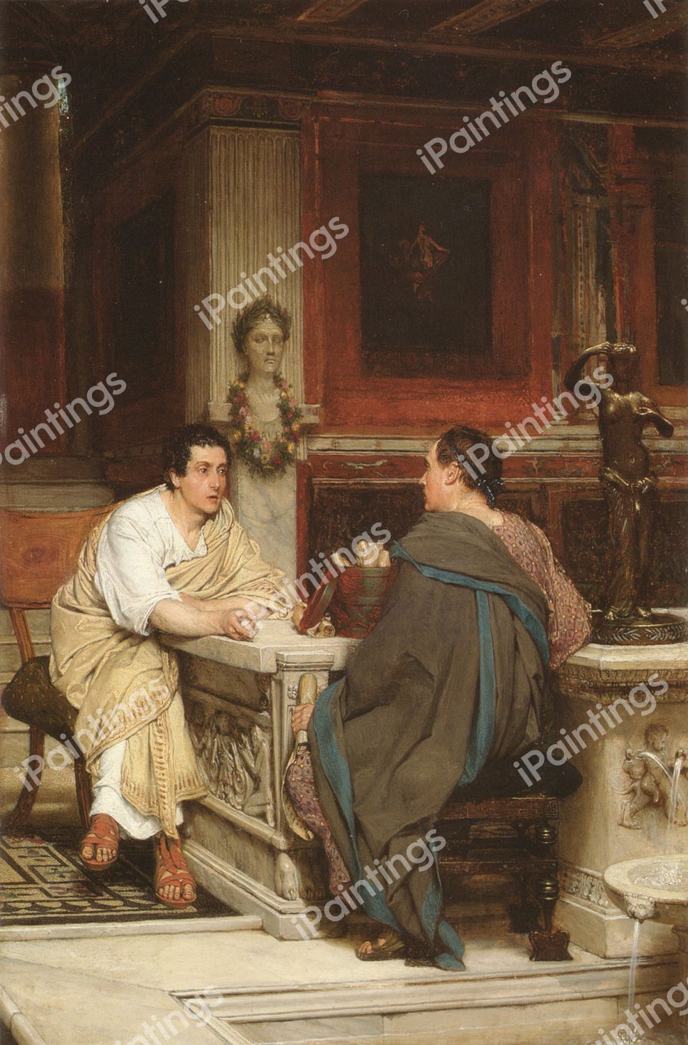 The Discourse. The painting by Sir Lawrence Alma-Tadema