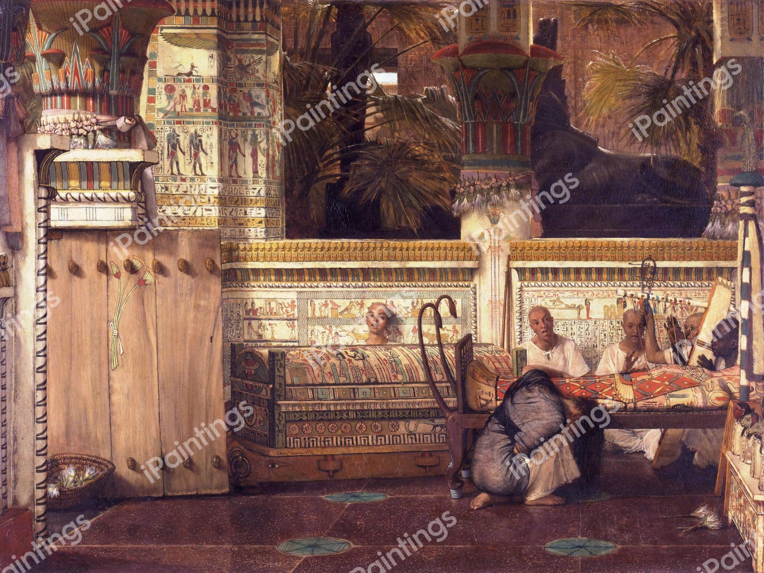 The Egyptian Widow. The painting by Sir Lawrence Alma-Tadema