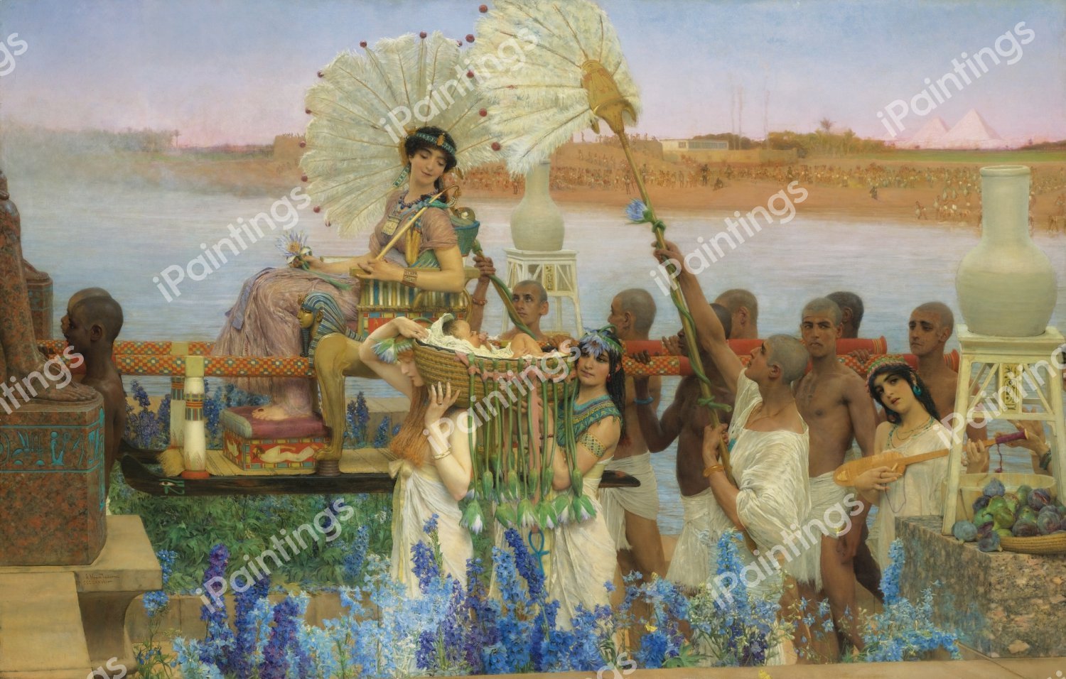 The Finding of Moses. The painting by Sir Lawrence Alma-Tadema