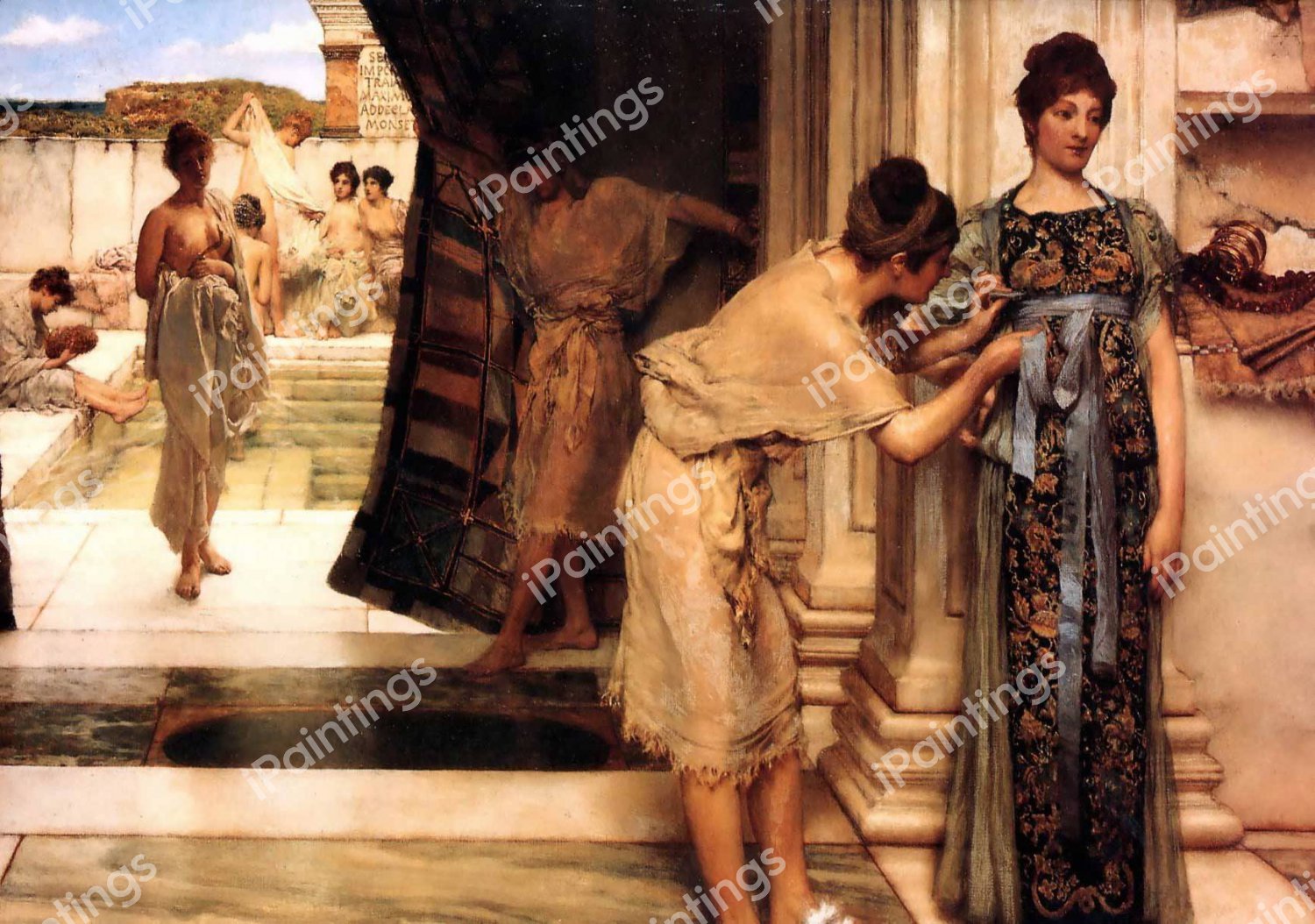 The Frigidarium. The painting by Sir Lawrence Alma-Tadema