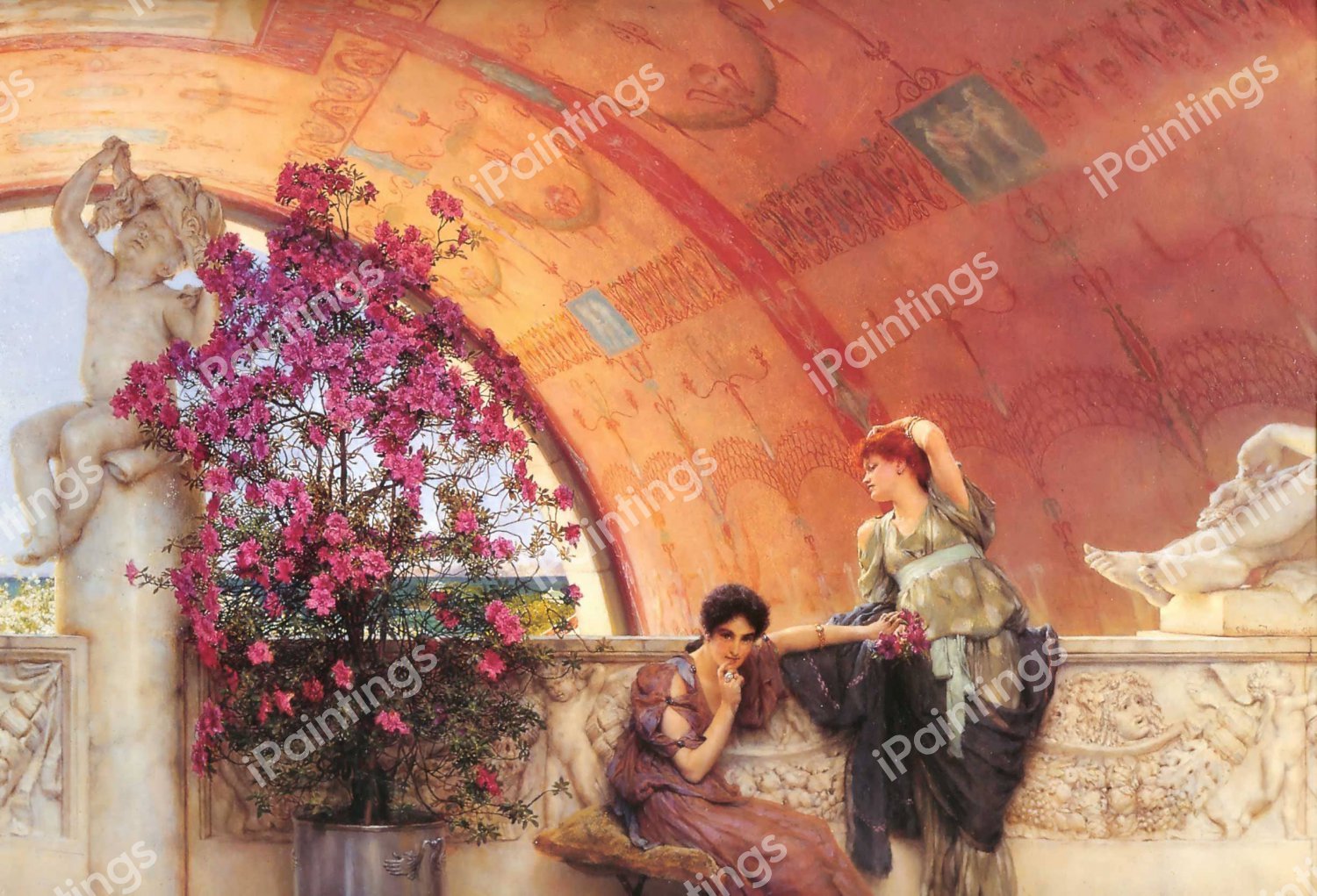 The Unconscious Rivals. The painting by Sir Lawrence Alma-Tadema