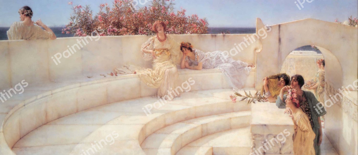 Under the Roof of Blue Ionian Weather. The painting by Sir Lawrence Alma-Tadema