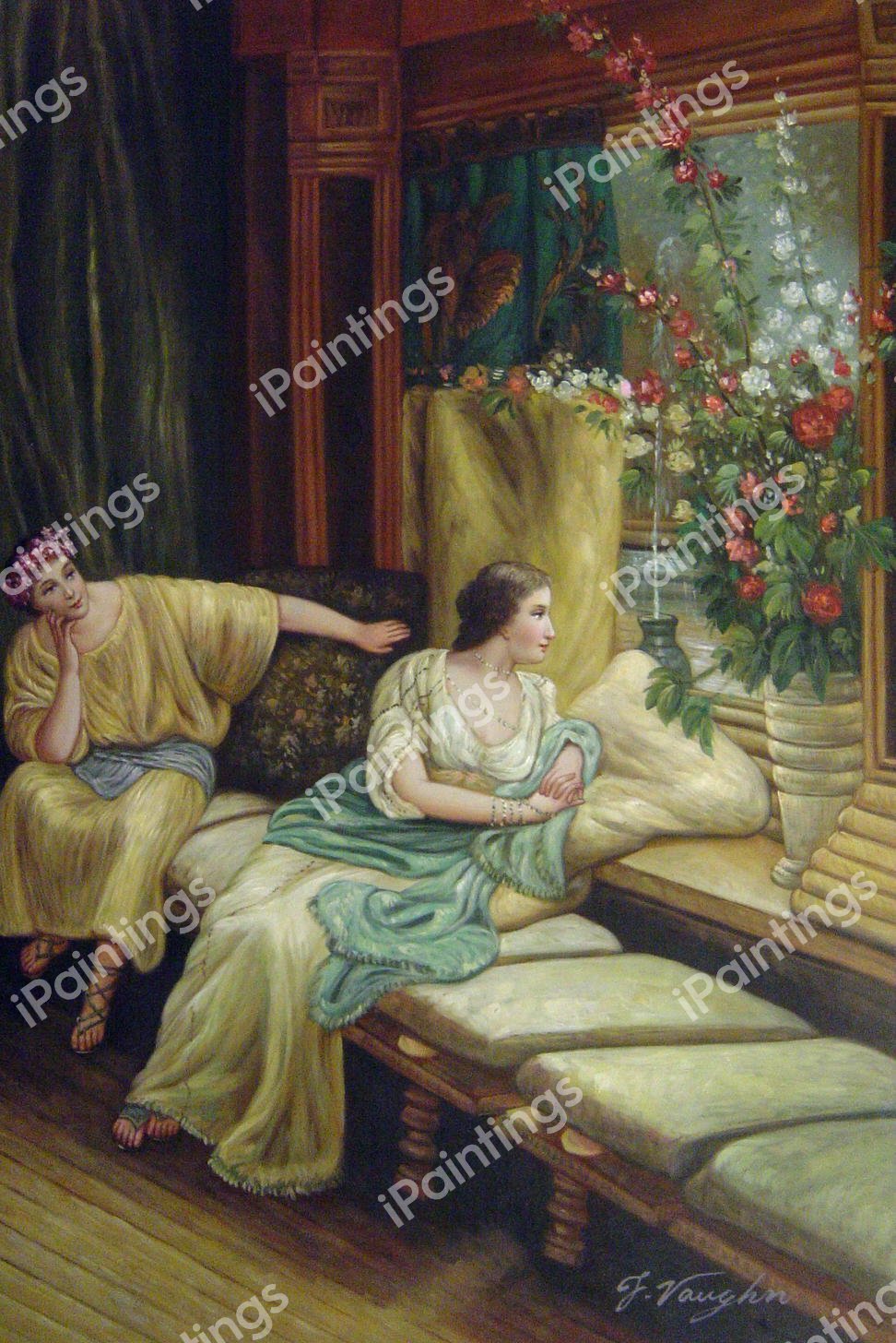 Vein Courtship. The painting by Sir Lawrence Alma-Tadema