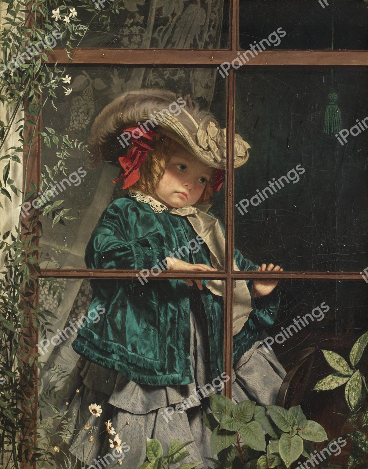 No Walk Today. The painting by Sophie Anderson