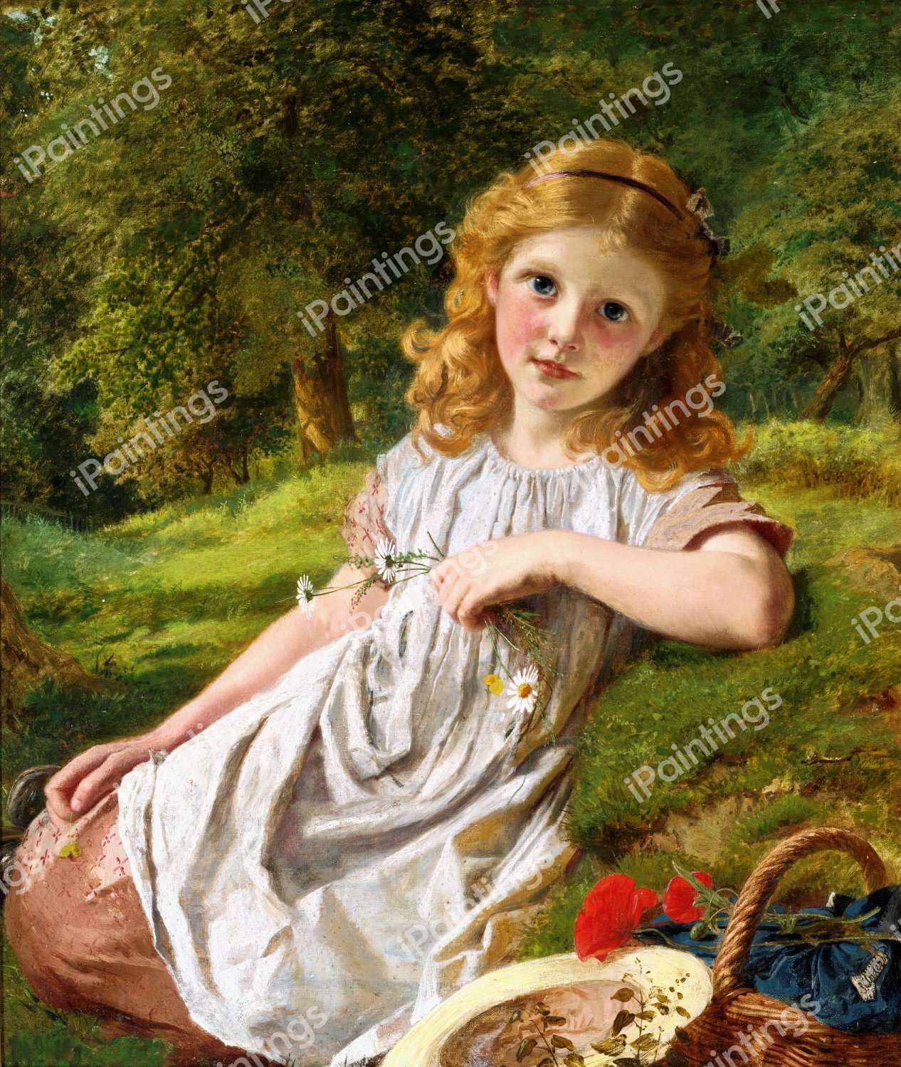 Summer Flowers. The painting by Sophie Anderson