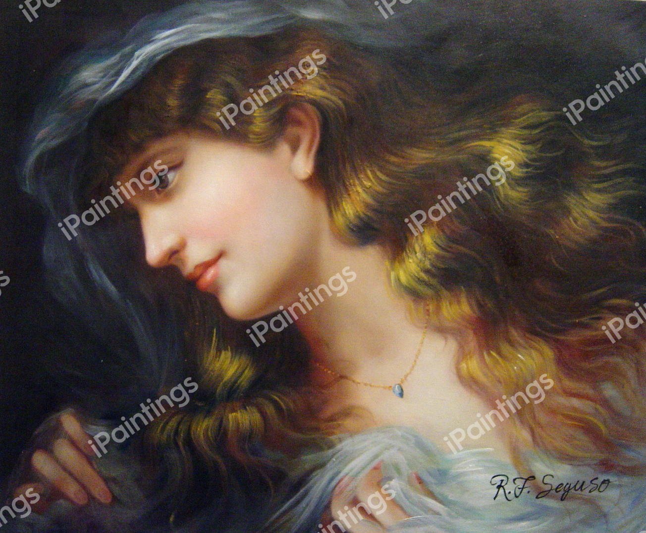 The Head Of A Nymph. The painting by Sophie Anderson