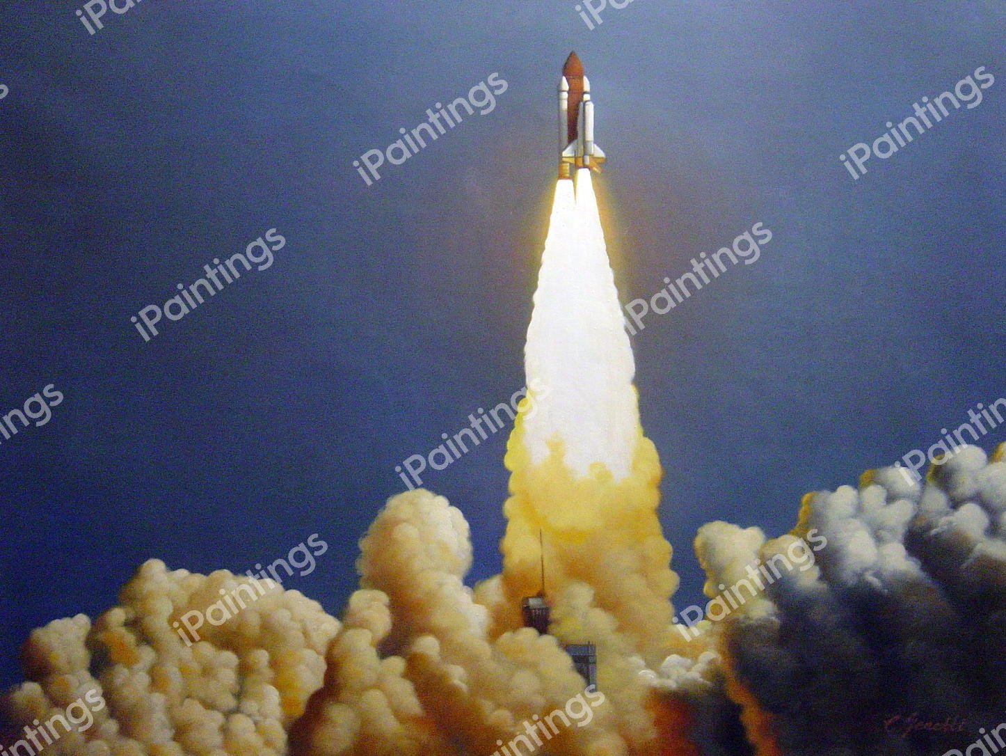 Spectacular Shuttle Launch. The painting by Our Originals
