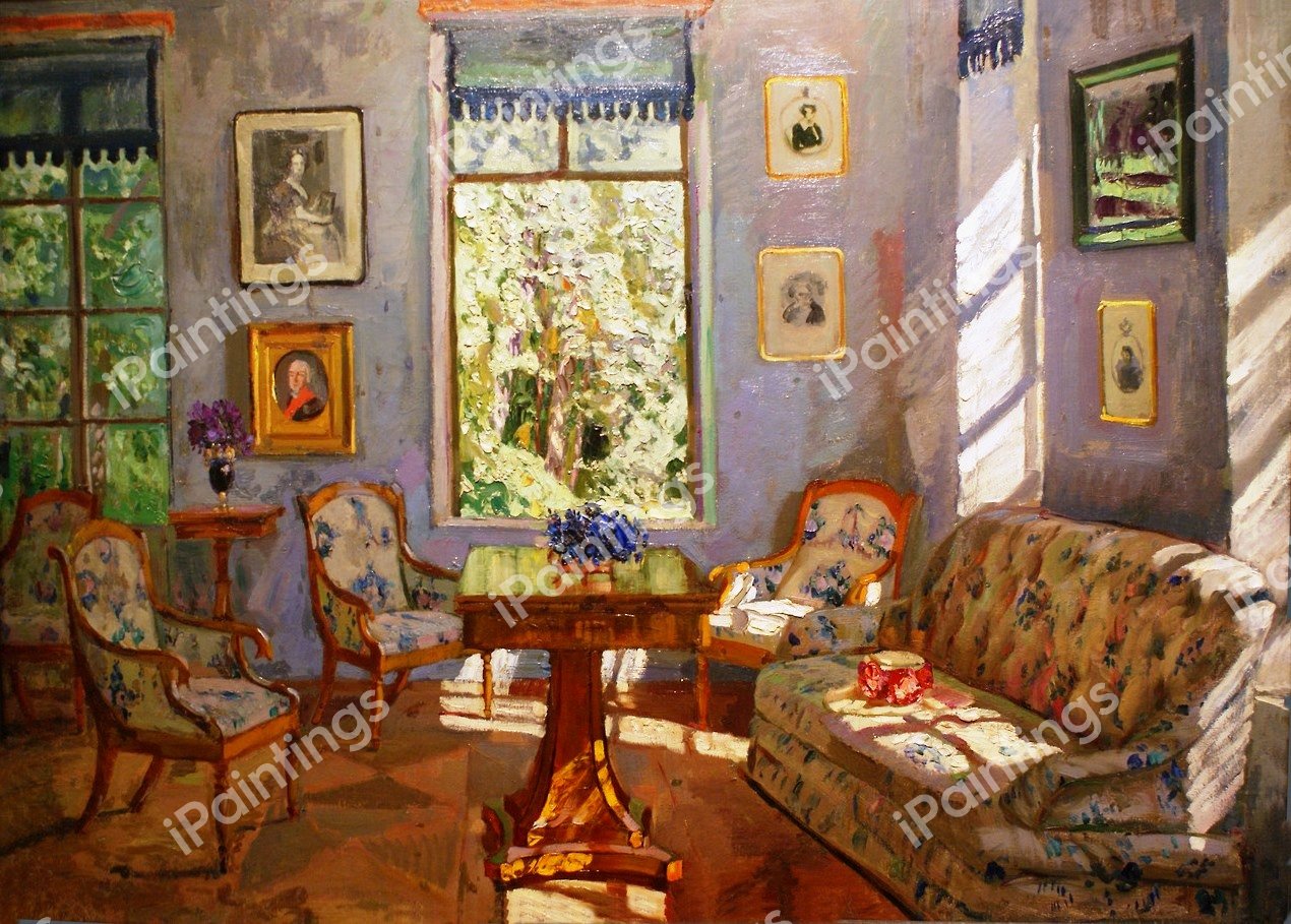 A Corner Drawing Room, 1916. The painting by Stanislav Yulianovich Zhukovsky