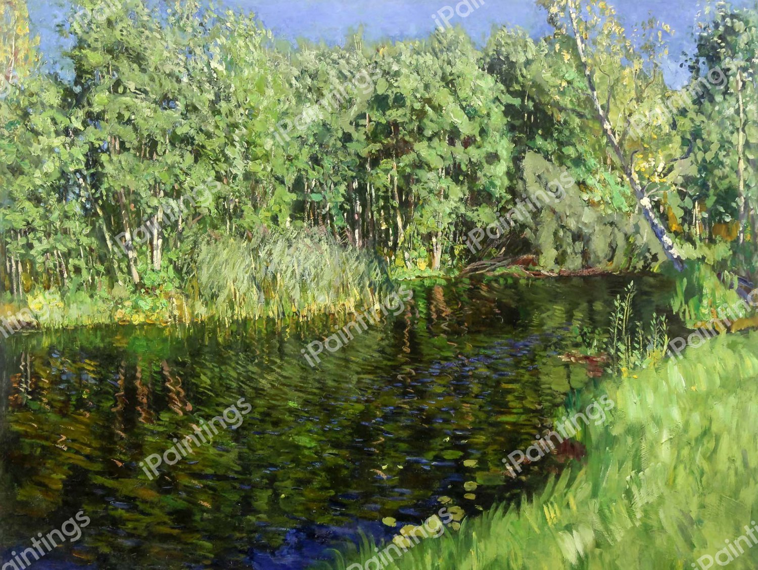 Forest River, 1920. The painting by Stanislav Yulianovich Zhukovsky