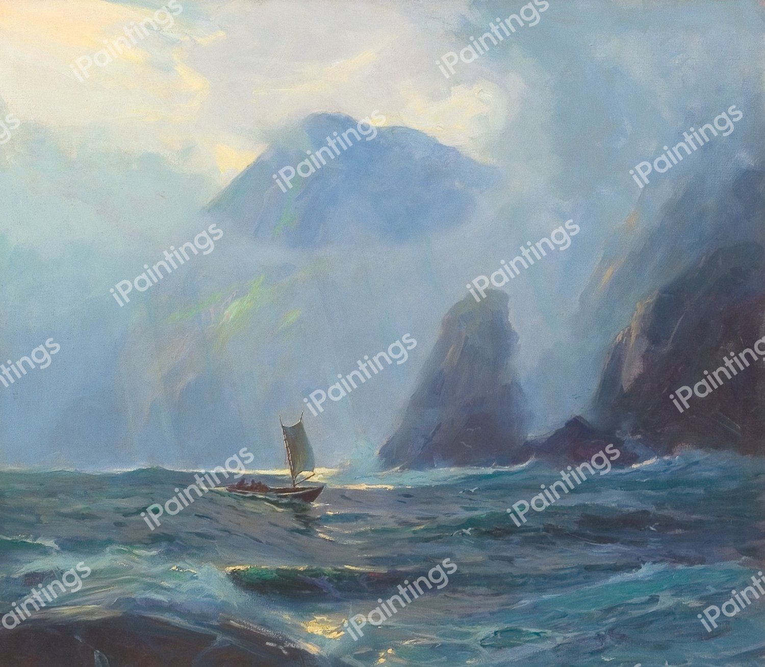Knowles Head, Prince William Sound, Alaska. The painting by Sydney Laurence