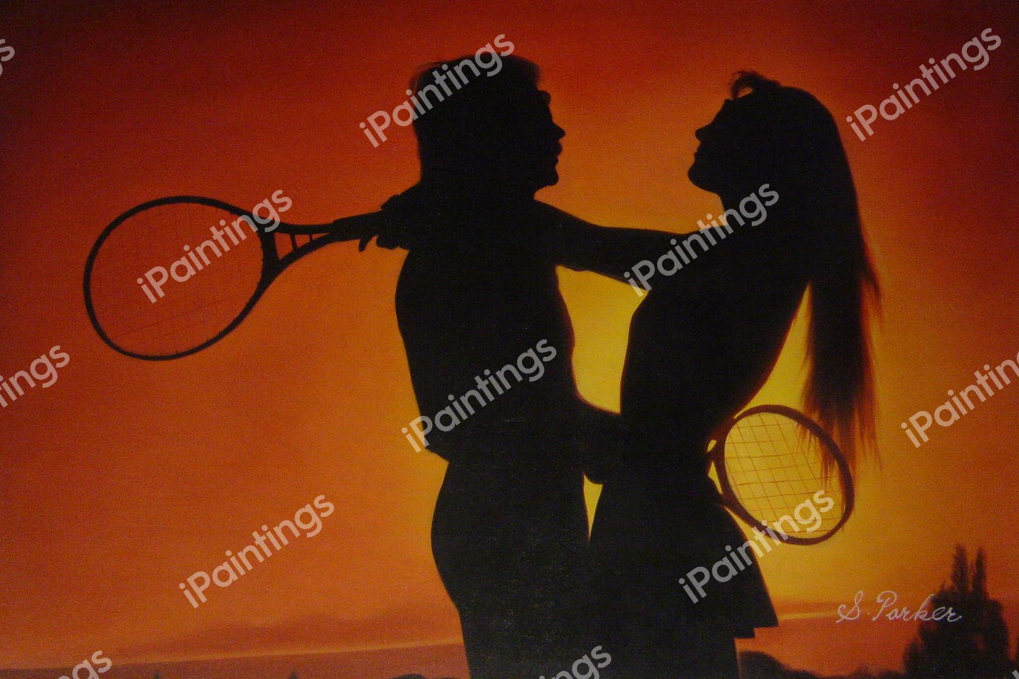 Tennis Lovers. The painting by Our Originals