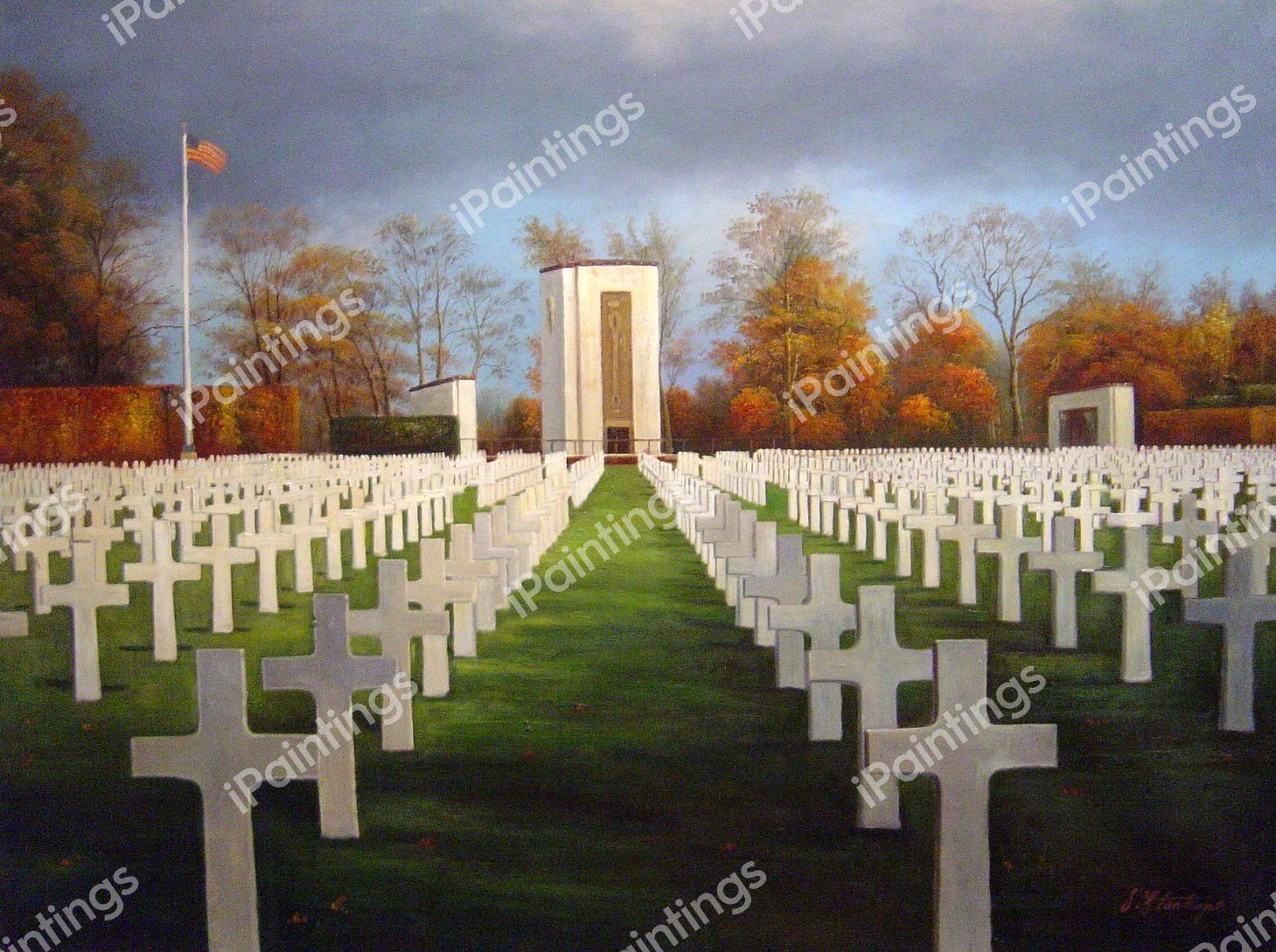 The American Monument And Crosses. The painting by Our Originals