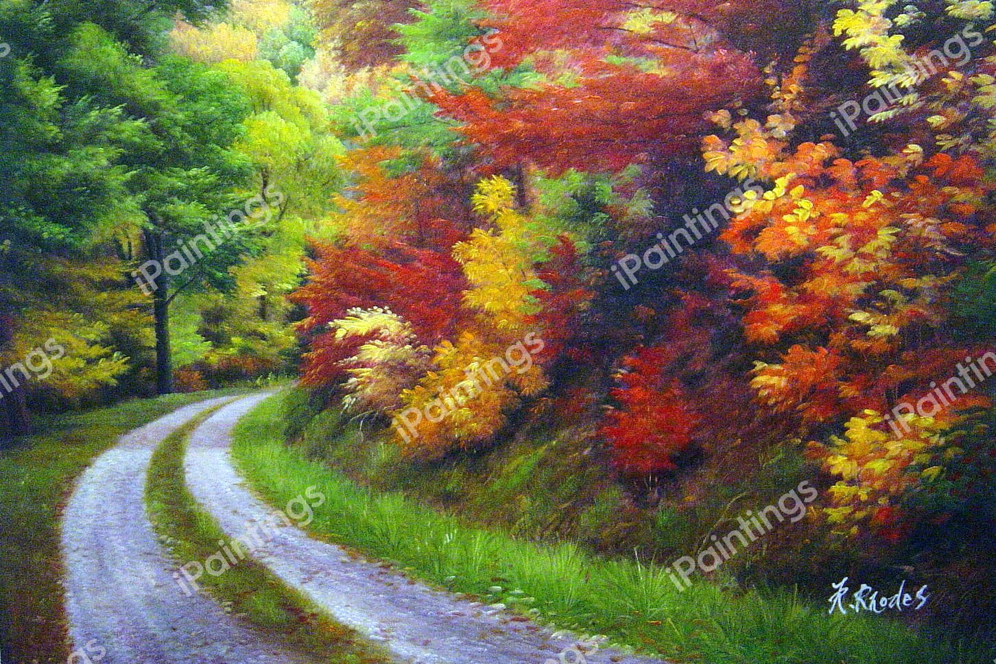 The Autumn Country Road. The painting by Our Originals