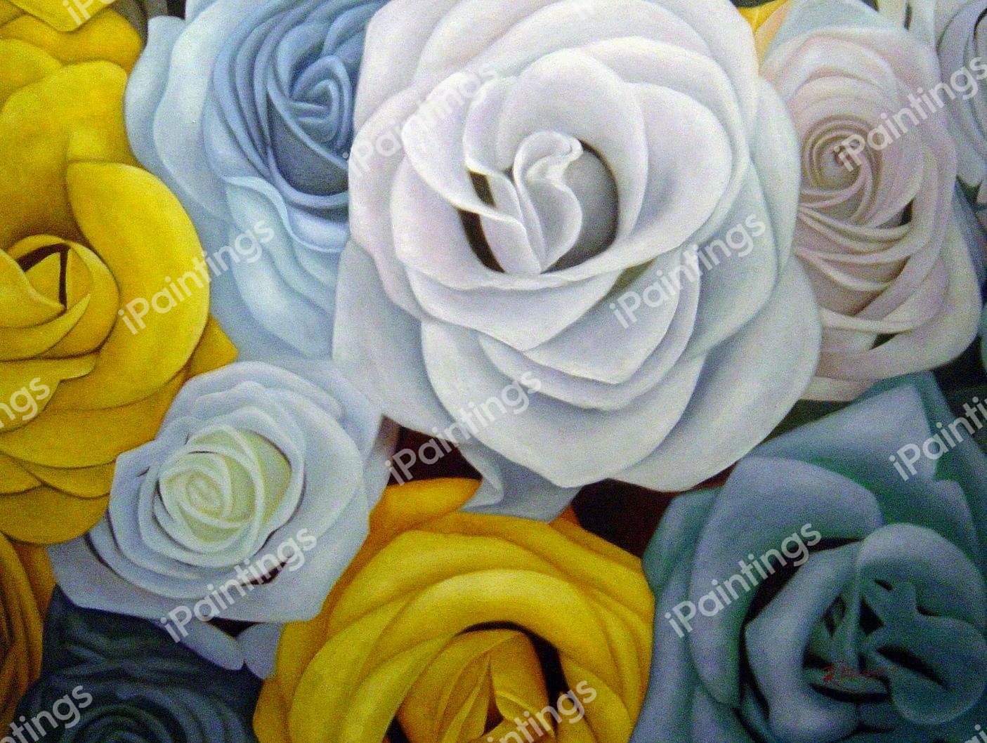 The Beautiful Array Of Colorful Roses. The painting by Our Originals