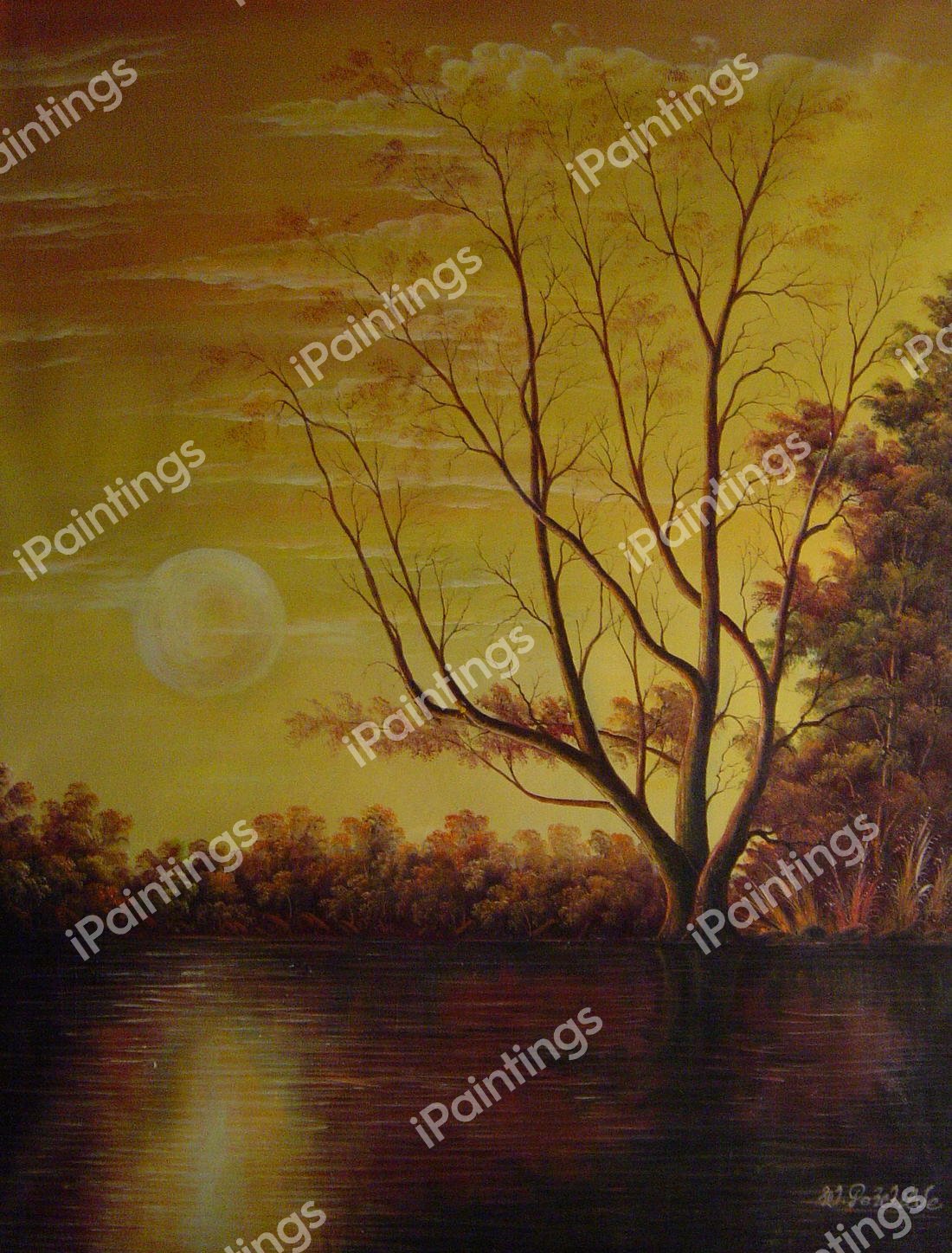 The Romantic Sunset. The painting by Our Originals