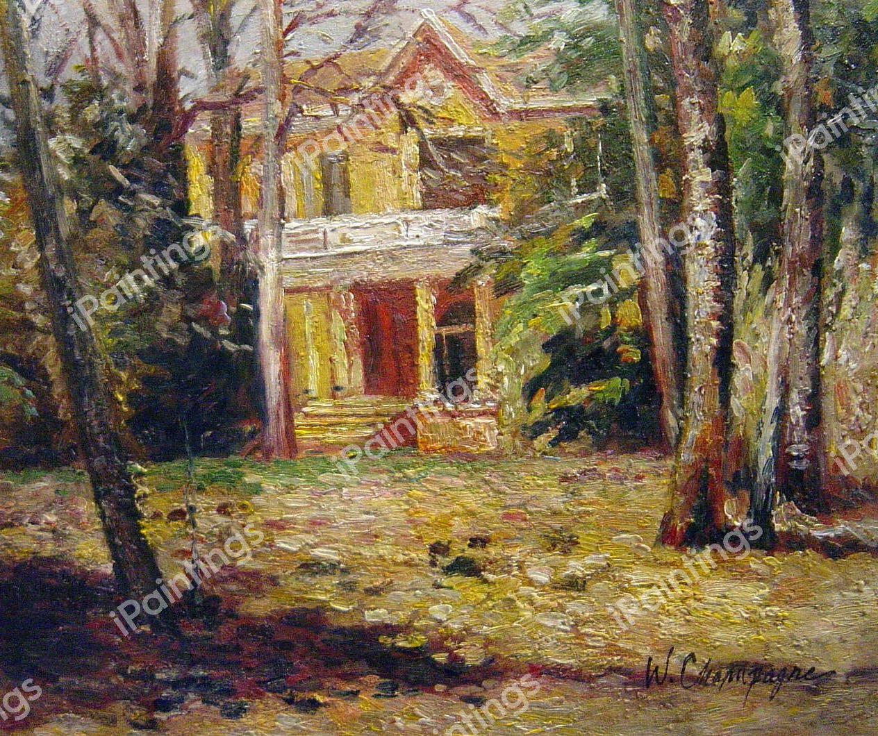 House In Virginia. The painting by Theodore Robinson