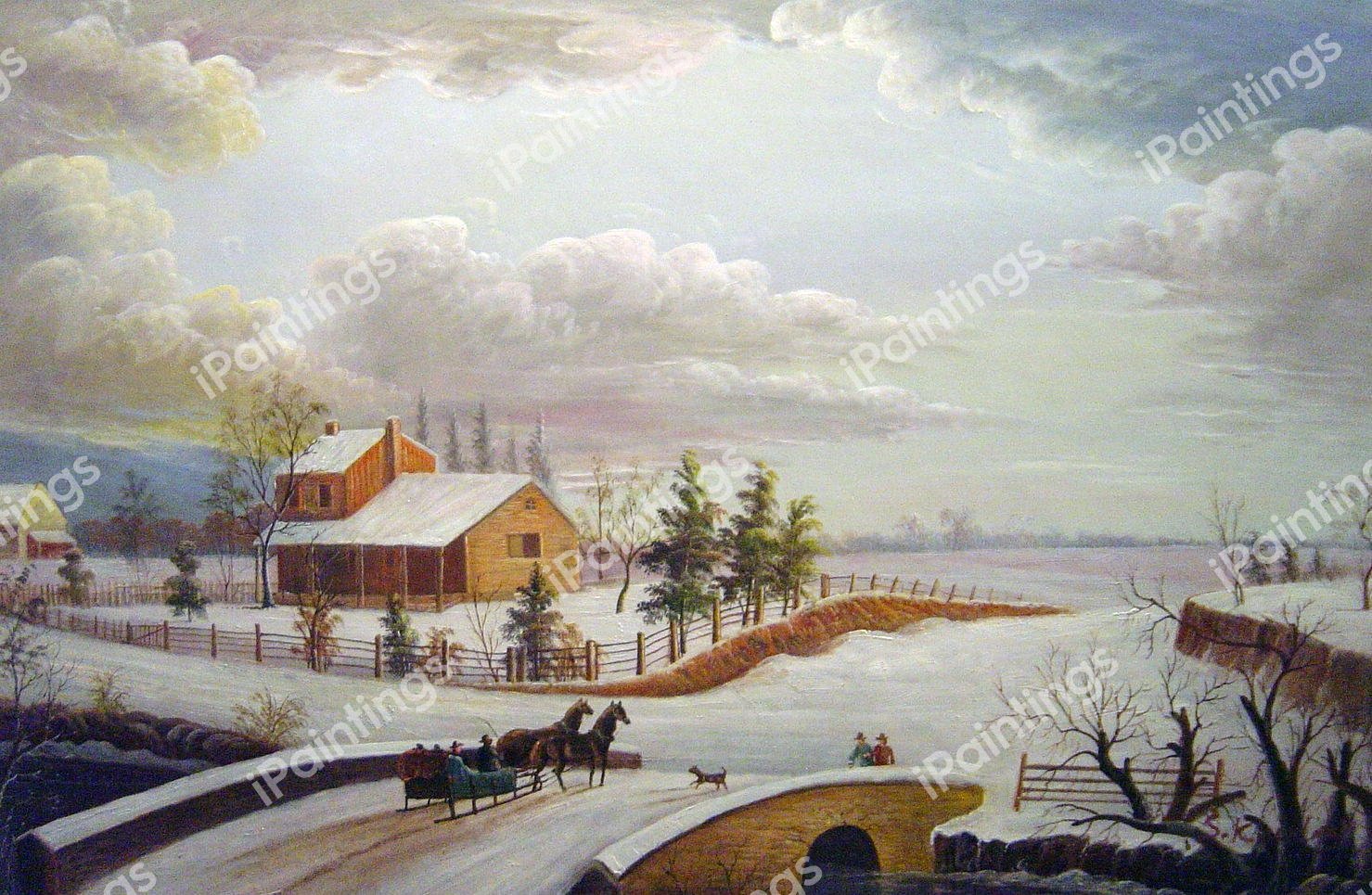 Pennsylvania Winter Scene. The painting by Thomas Birch