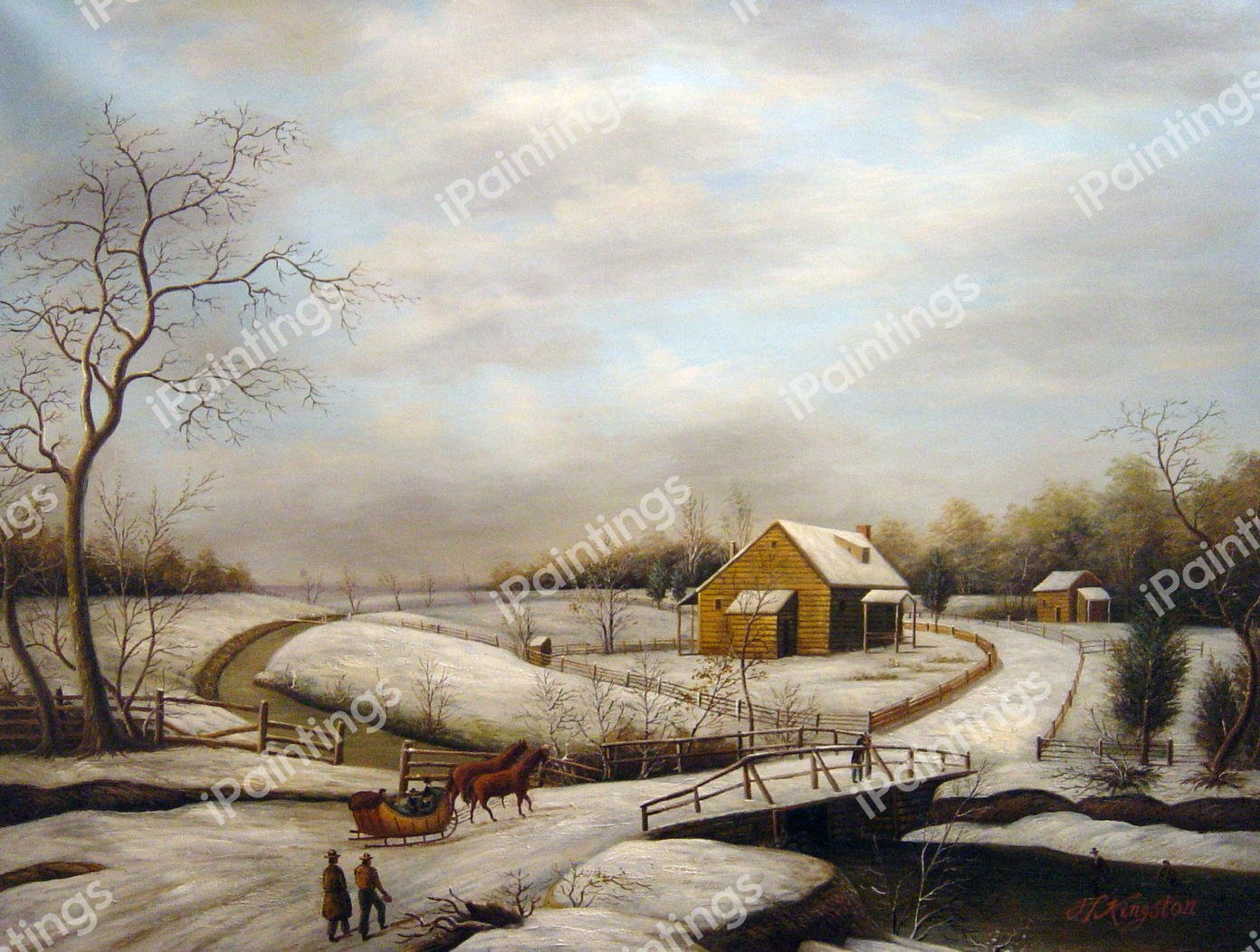 Philadelphia Winter Landscape. The painting by Thomas Birch