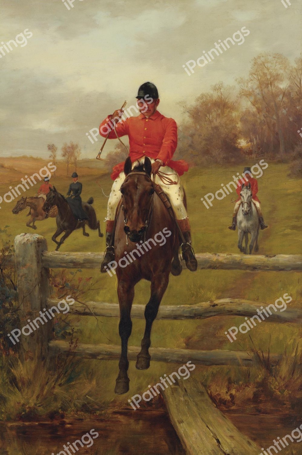 Jumping Over the Fence. The painting by Thomas Blinks
