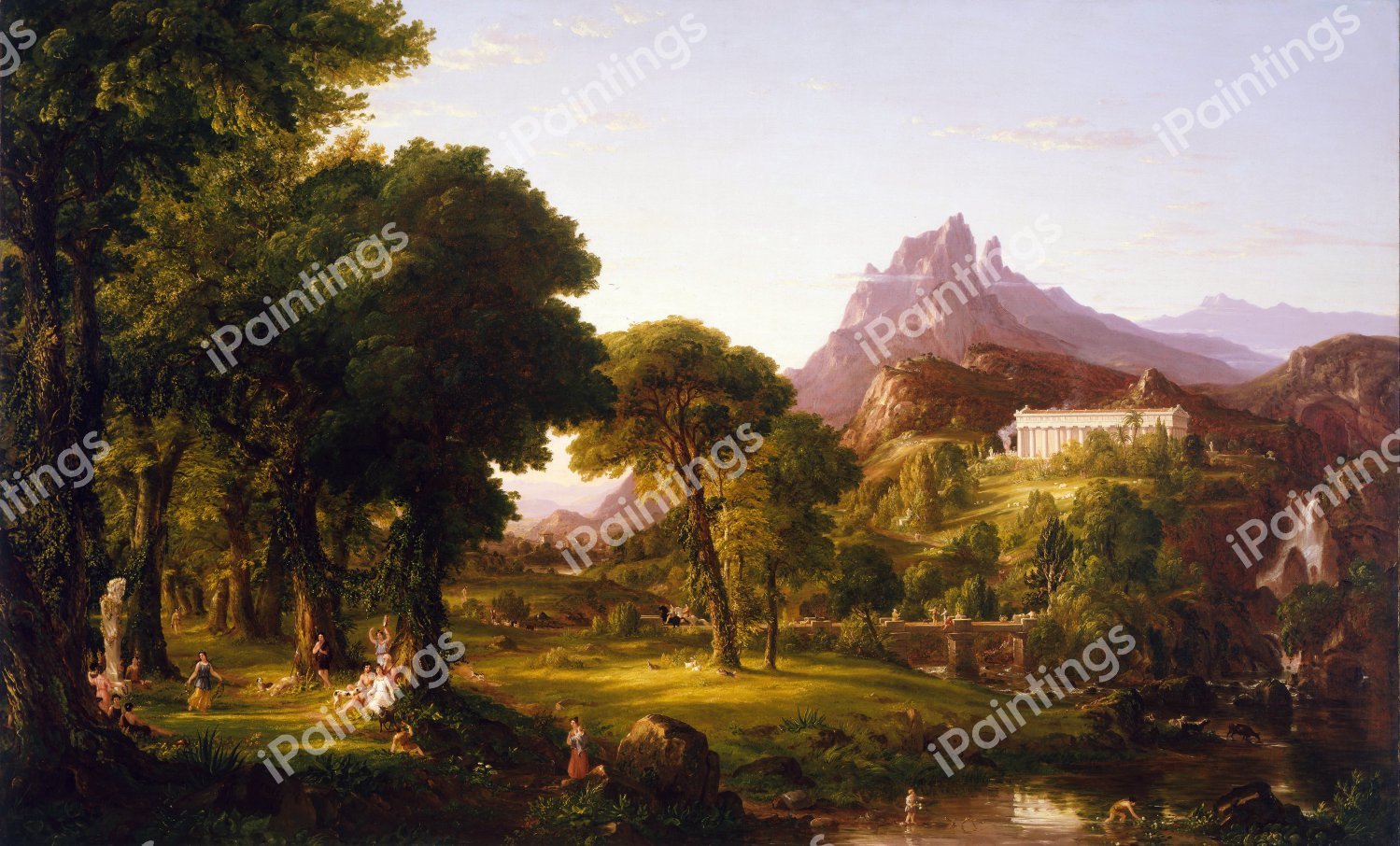 A Dream of Arcadia. The painting by Thomas Cole