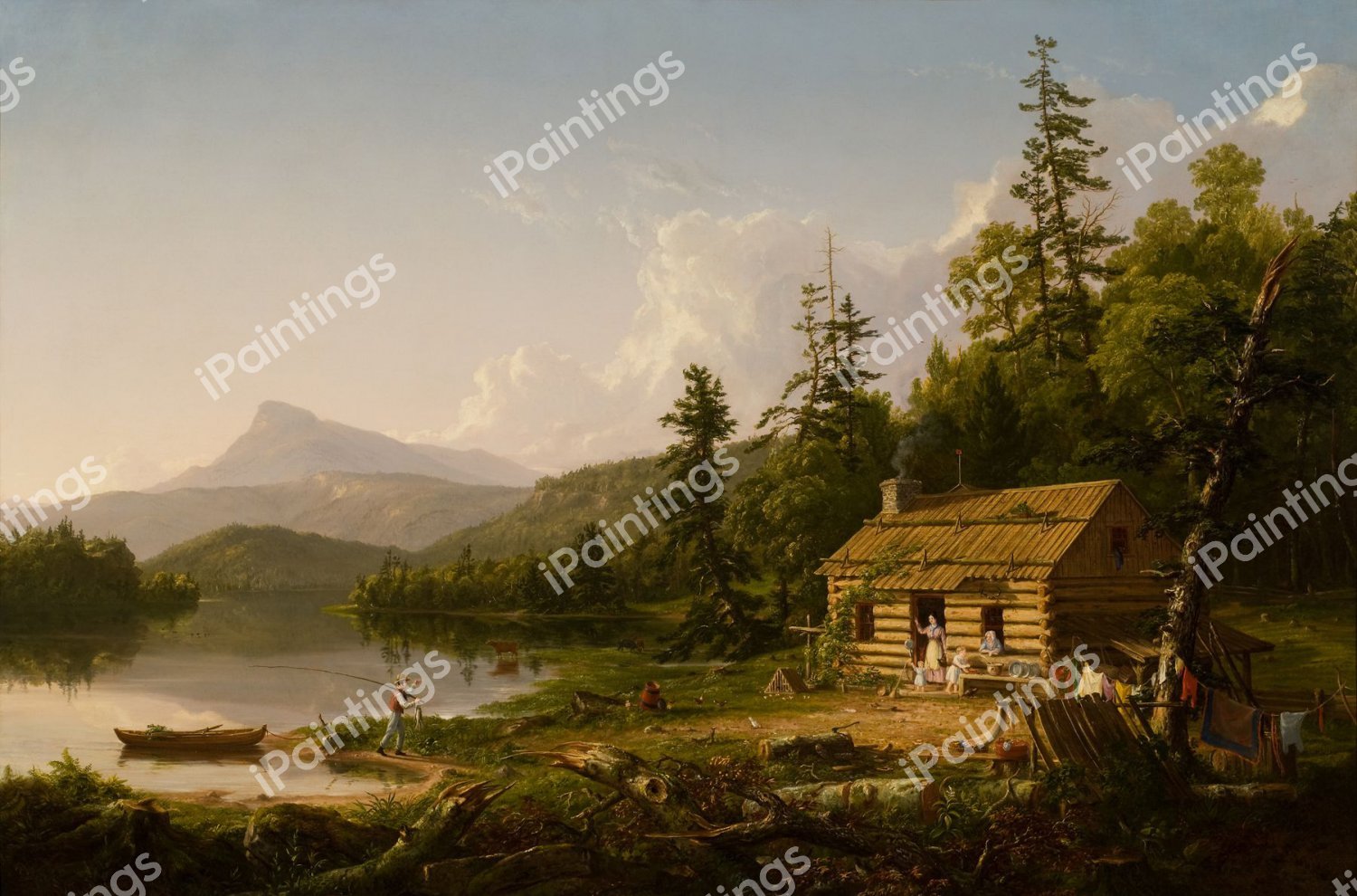 At Home in the Woods . The painting by Thomas Cole