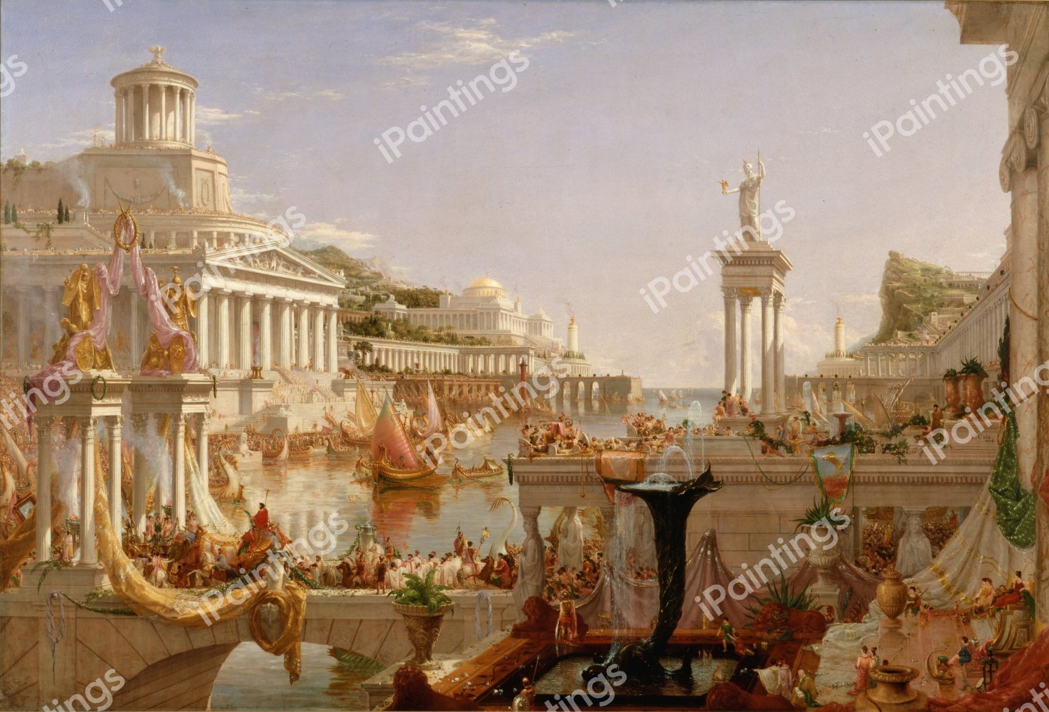 Consummation - The Course of the Empire. The painting by Thomas Cole