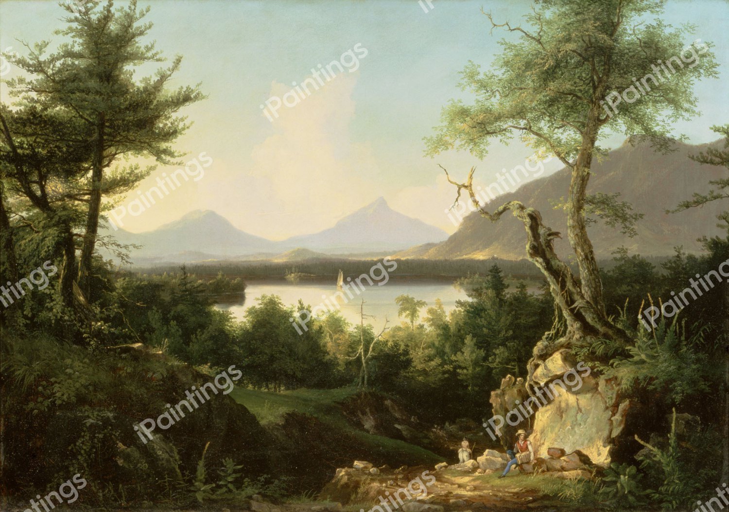 Lake Winnepesaukee. The painting by Thomas Cole