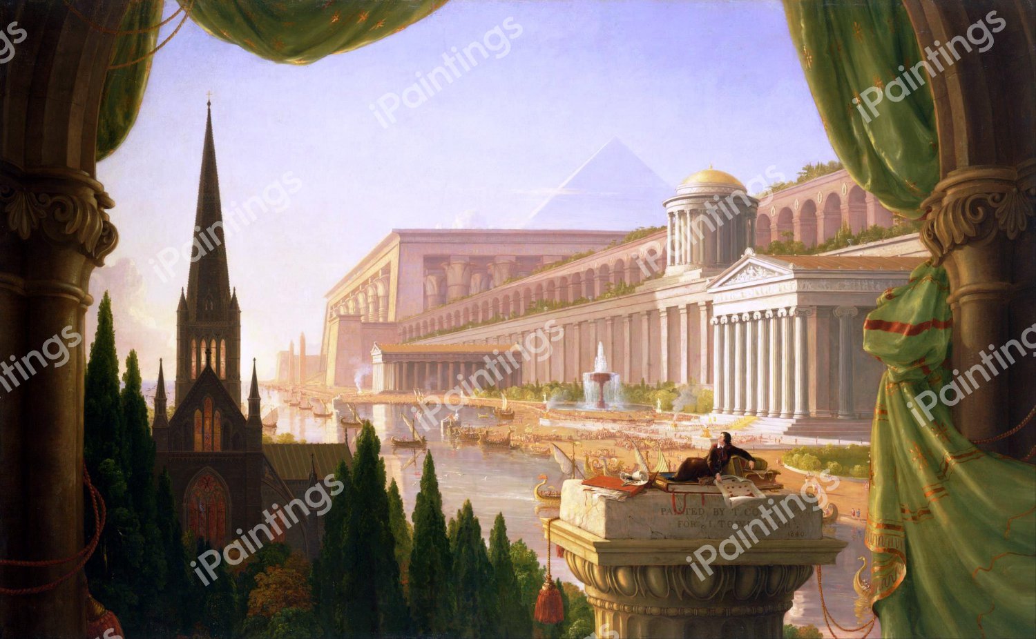 The Architect's Dream. The painting by Thomas Cole