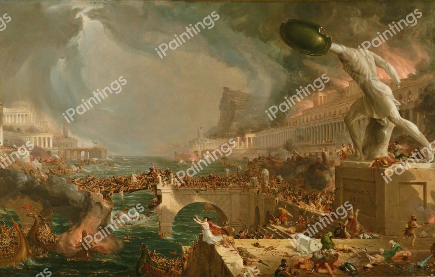 The Course of Empire: The Destruction. The painting by Thomas Cole